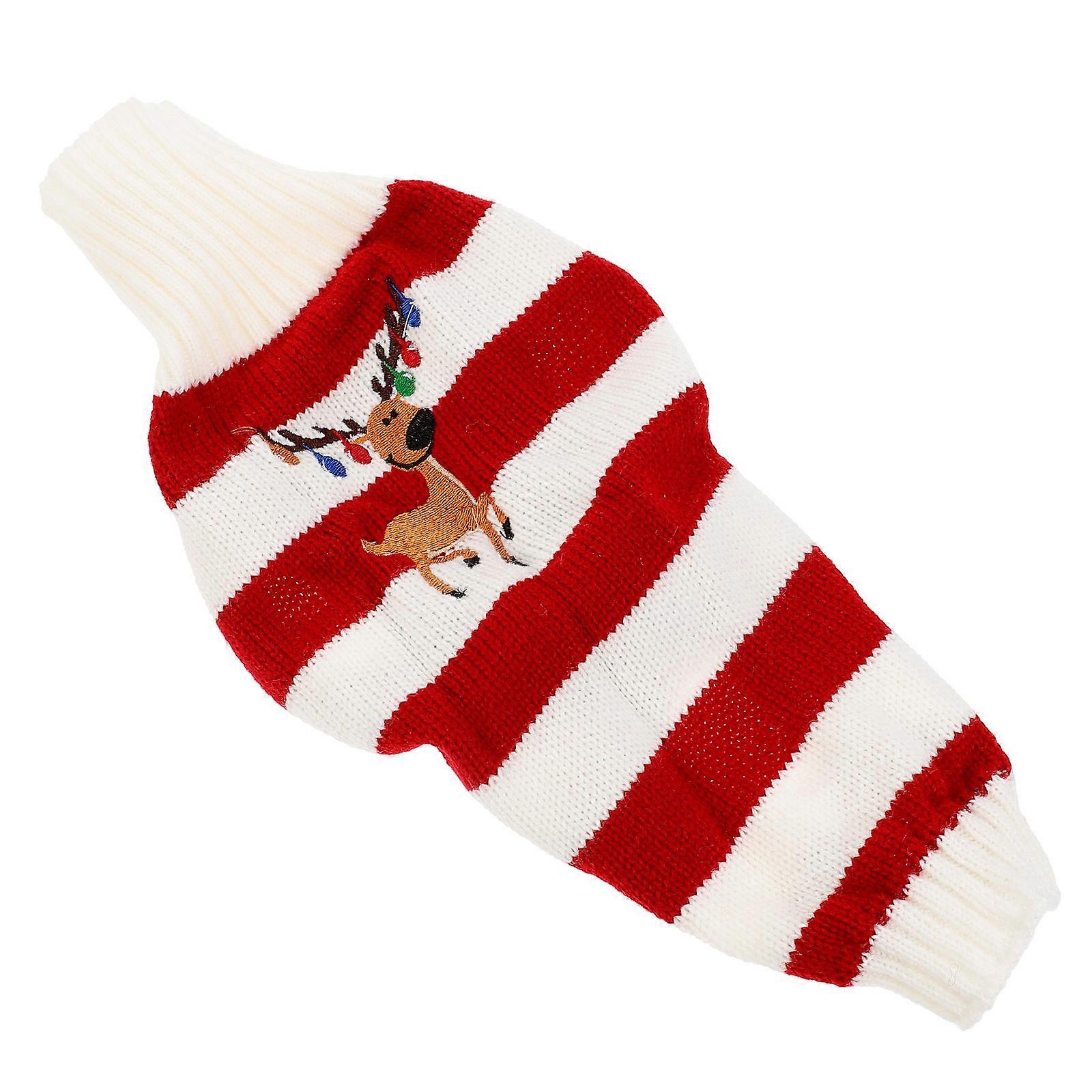 Pet Holiday Sweaters Reindeer Dog Outfit Warmth Festive Atmosphere Pet Dogs Size XS 1Pack