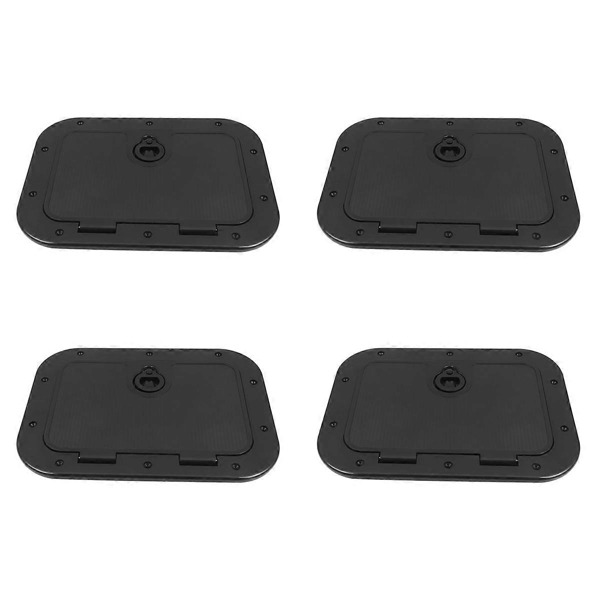 4X Marine Deck Plate Access Cover Pull Out Inspection Hatch with Latch for Boat Kayak Canoe, 380 X 2