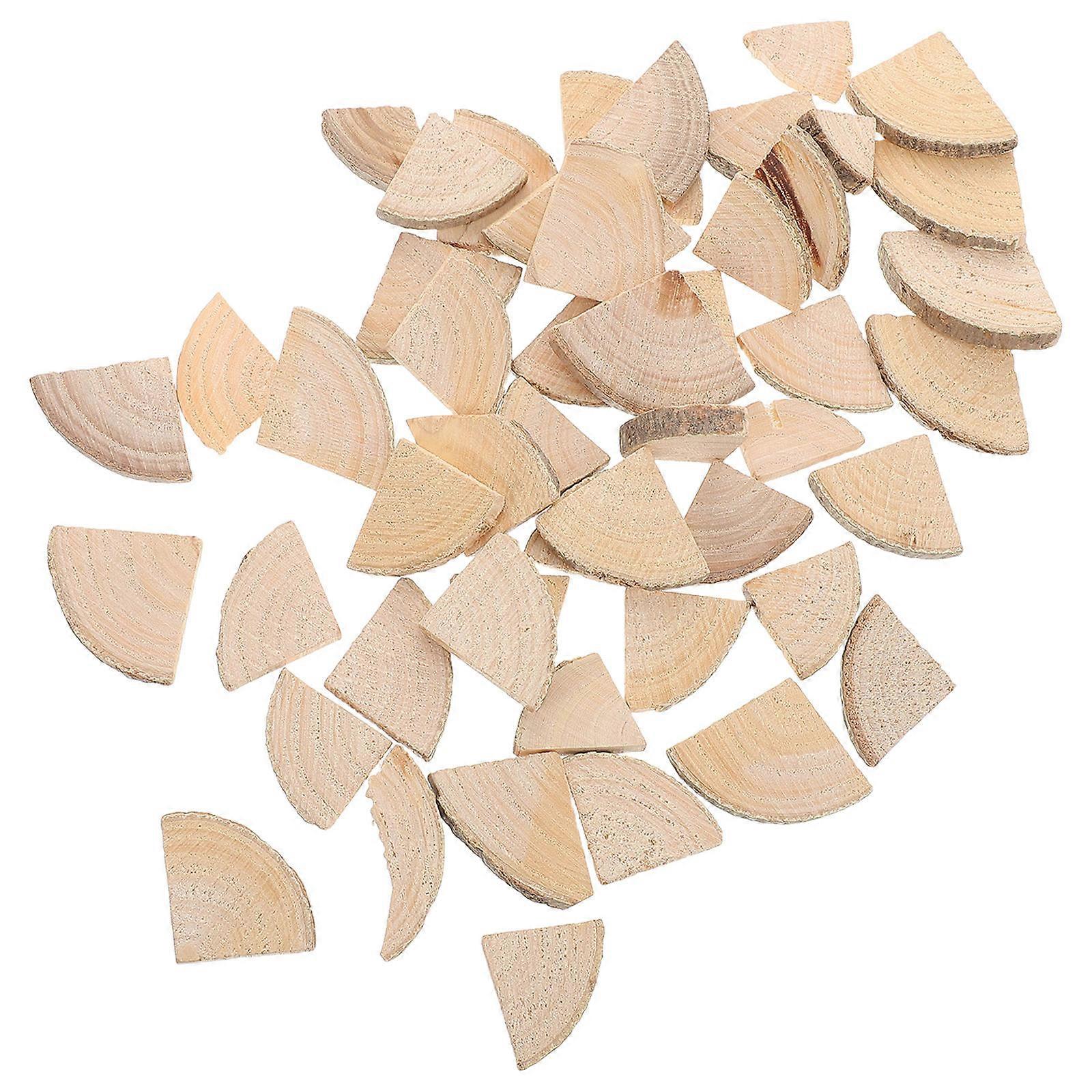 Decorative Wood Pieces Natural Wood Slices Crafts For Kindergarten Diy Projects Circular Shape Multi Color 1 Set