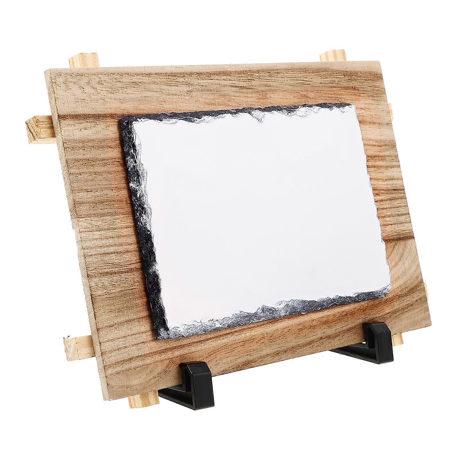 Sublimation Blanks Photo Frame Heat Transfer Desktop Rectangular Rock Stone For Diy Memorial Souvenir 12x17cm Coffee 1Set