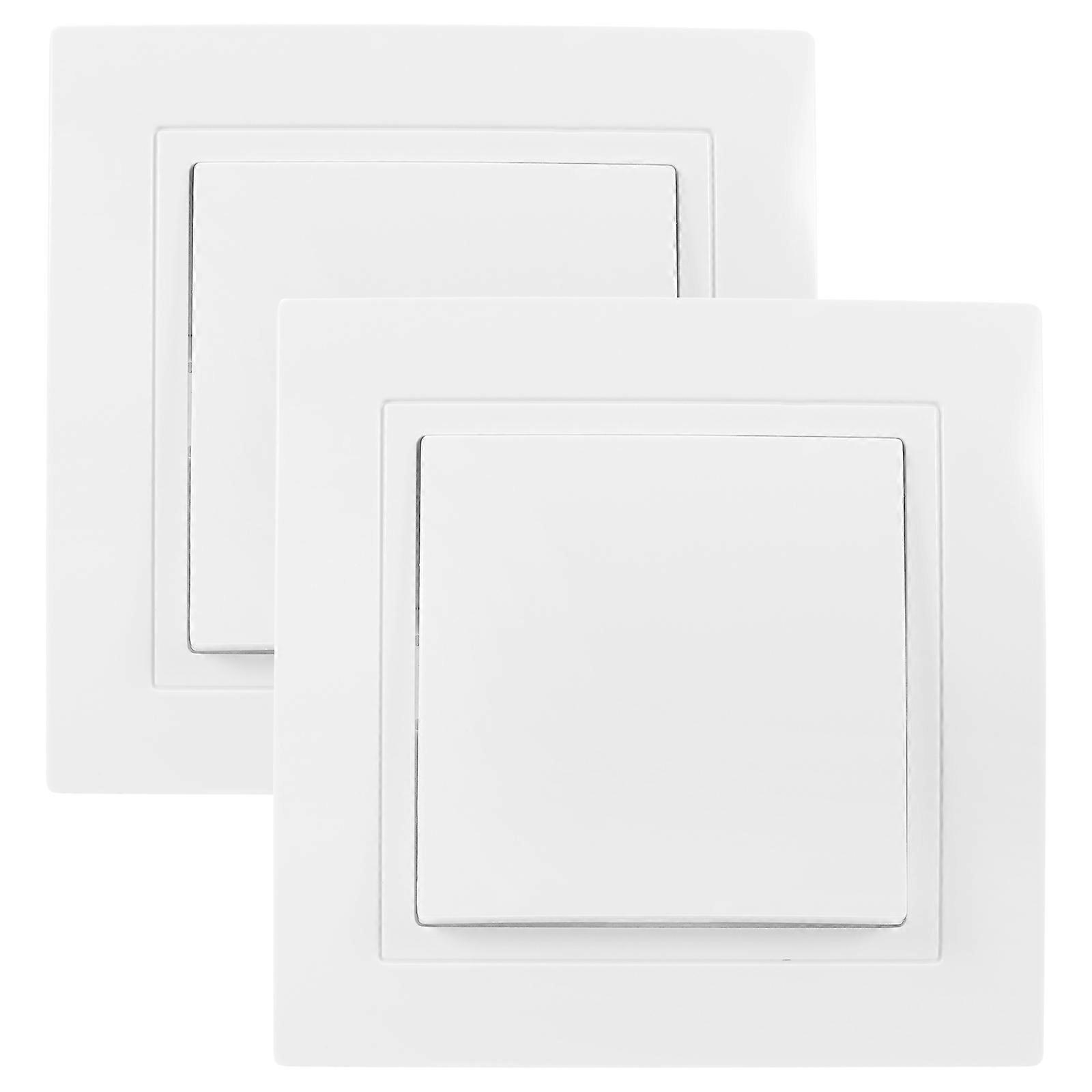 Control Switch Home Use Wall Mounted Switch Light Control Single-Pole Control Business Users White 8.30X8.30X3.00CM 2Pcs