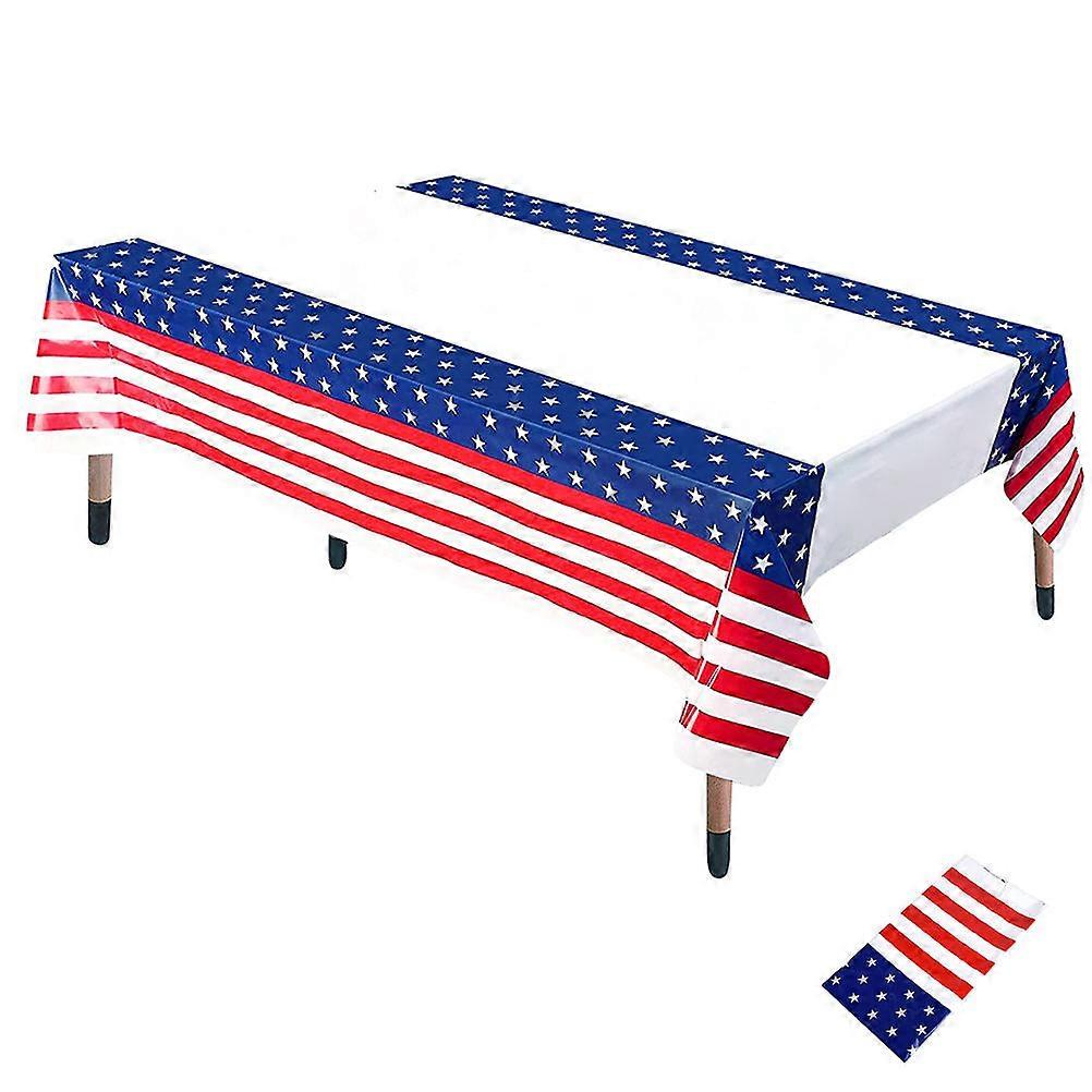 Independence Day Tablecloth Decorative Table Cloth Multi Color 220X130CM Rectangle Shape For Table Decor 1Set