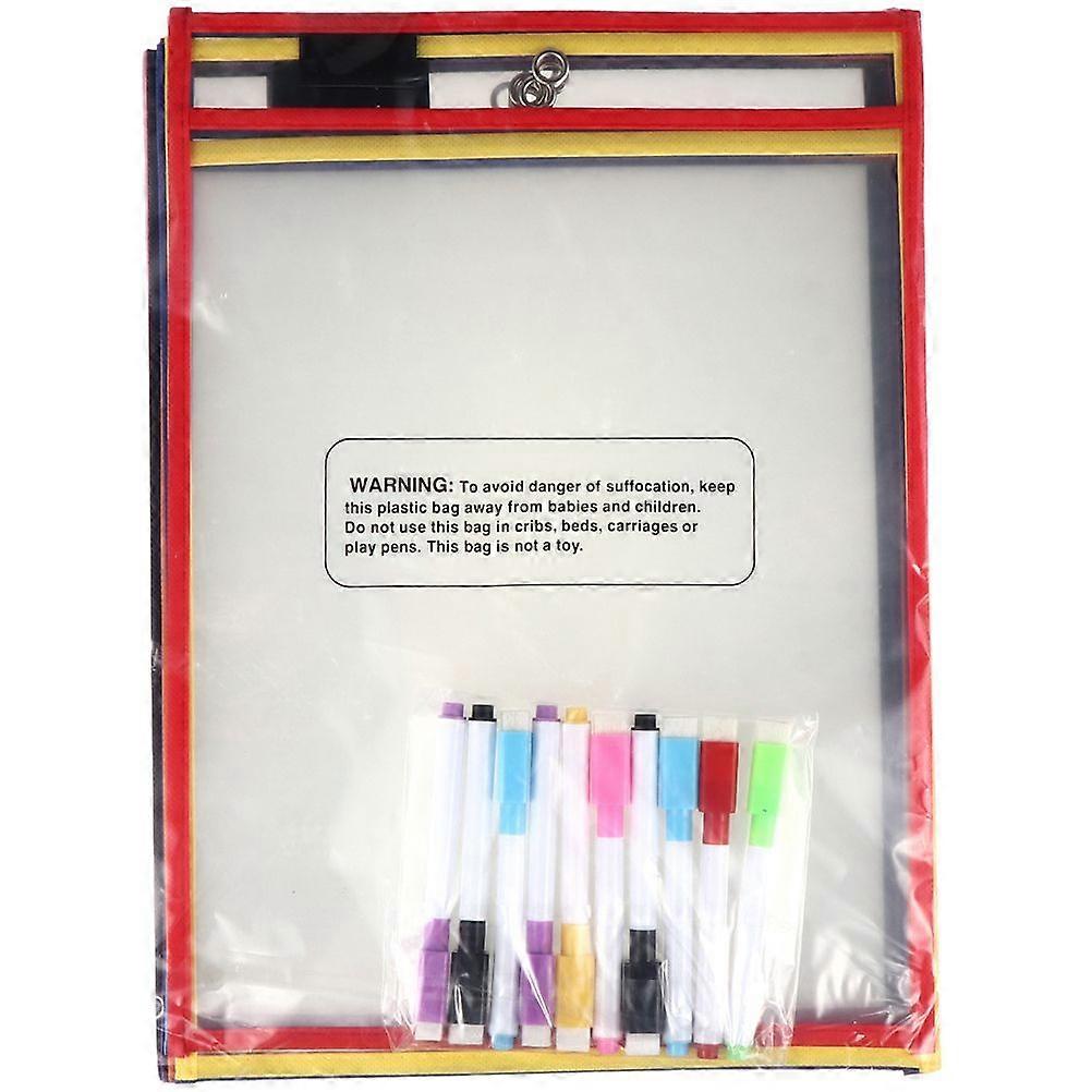 1 Set of Professional File Pockets Daily Use Sheet Protectors Convenient Dry Erase Sleeves