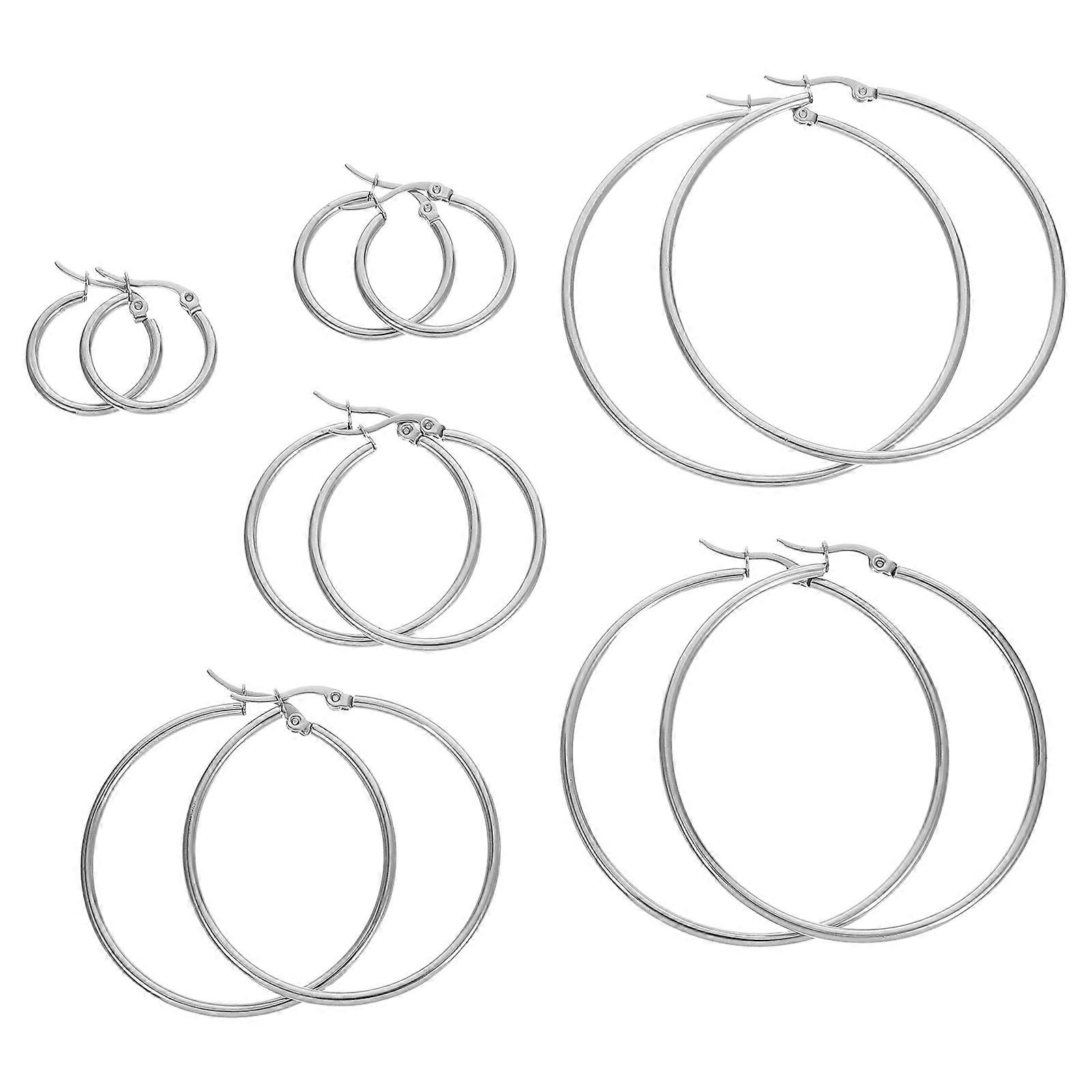 a polished and engaging product description based on your title:
**6 Pairs Exaggerated Hoop Earrings – Retro Circle Style Earrings Set**
Add a