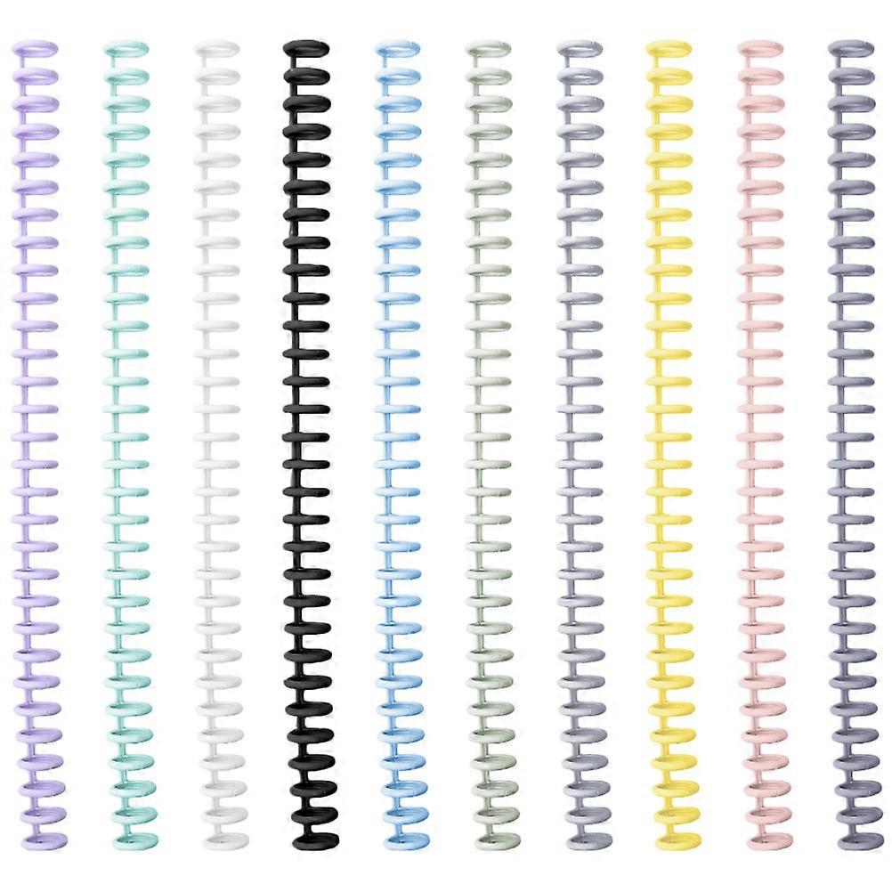 Spiral Binding Coils Notebook Binding Spirals Cuttable Binder Rings Assorted Color 30x1.2cm For Office Use 10Pcs