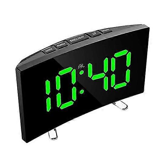 1 Set Electronic Clock LED Curved Screen Digital Alarm Clock Sleek Design 24H Snooze Clock for Home Bedroom