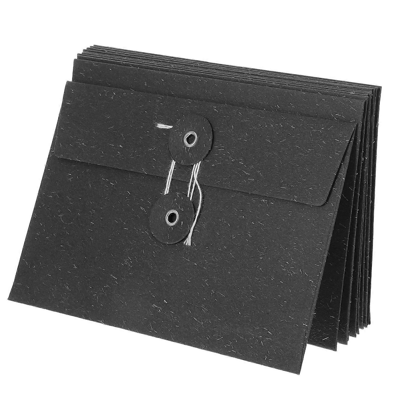 Blank Card Envelopes MultiFunction Envelopes Greeting Envelope Vintage Envelopes Black Rectangular For Invitations 10Pcs