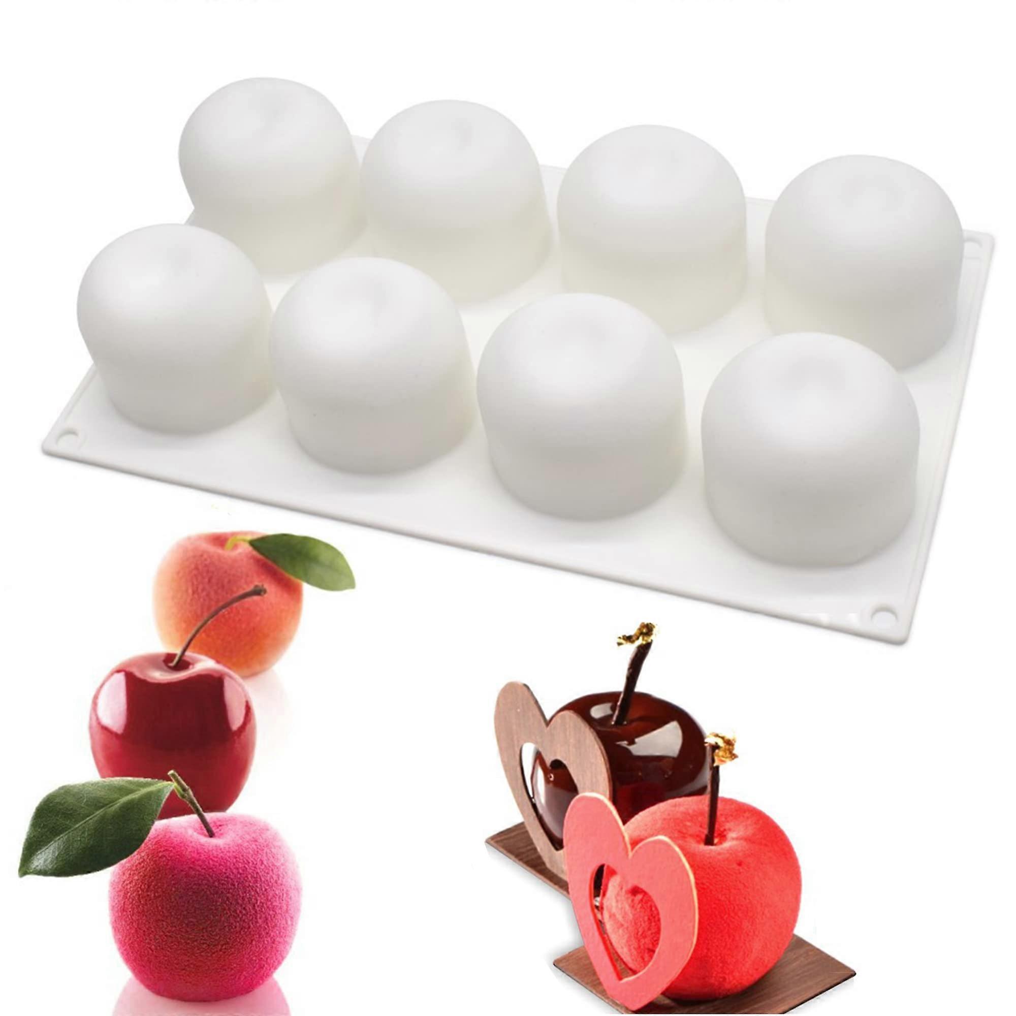 3D Apple Moulds Silicone Cake Mould with 8 Cavities for Muffins, Jelly, Pudding, and Chocolate Mousse Baking