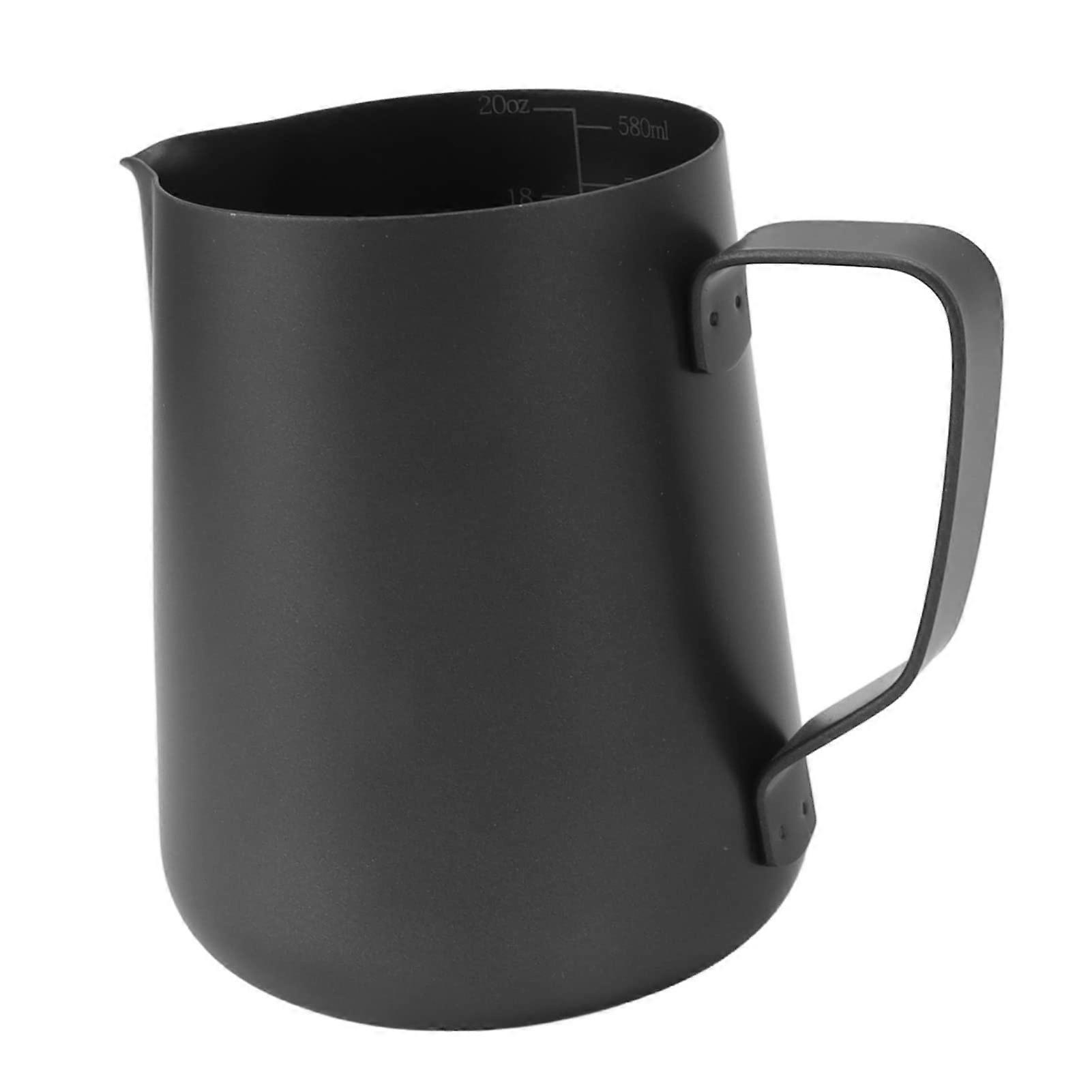 Milk frothing pitcher made of 304 stainless steel, coffee steaming pitcher with scale, 580 ml, metal frothing cup for caf and kitchen