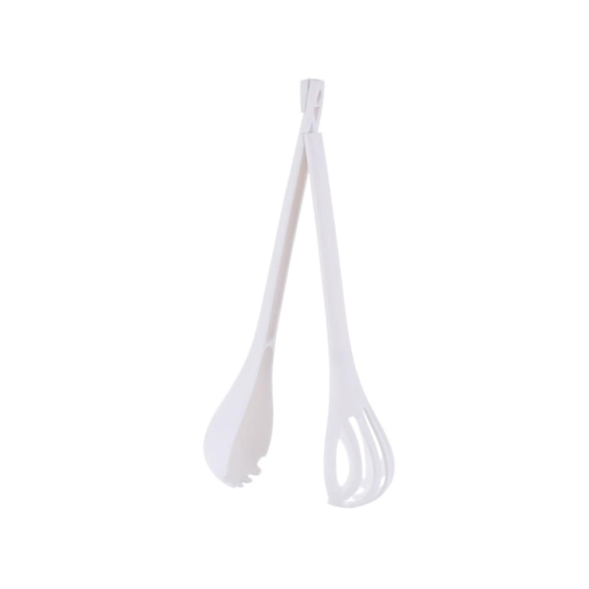 Whisk Baking Utensils Multifunctional Food Clip Portable Removable Long Handle Strainer Soup Spoon 28.7x13x6cm White
