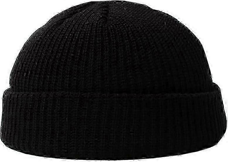 Knit Cuff Hats Short Fisherman Beanie Watch Hat Winter Warm Skullcap Hat
