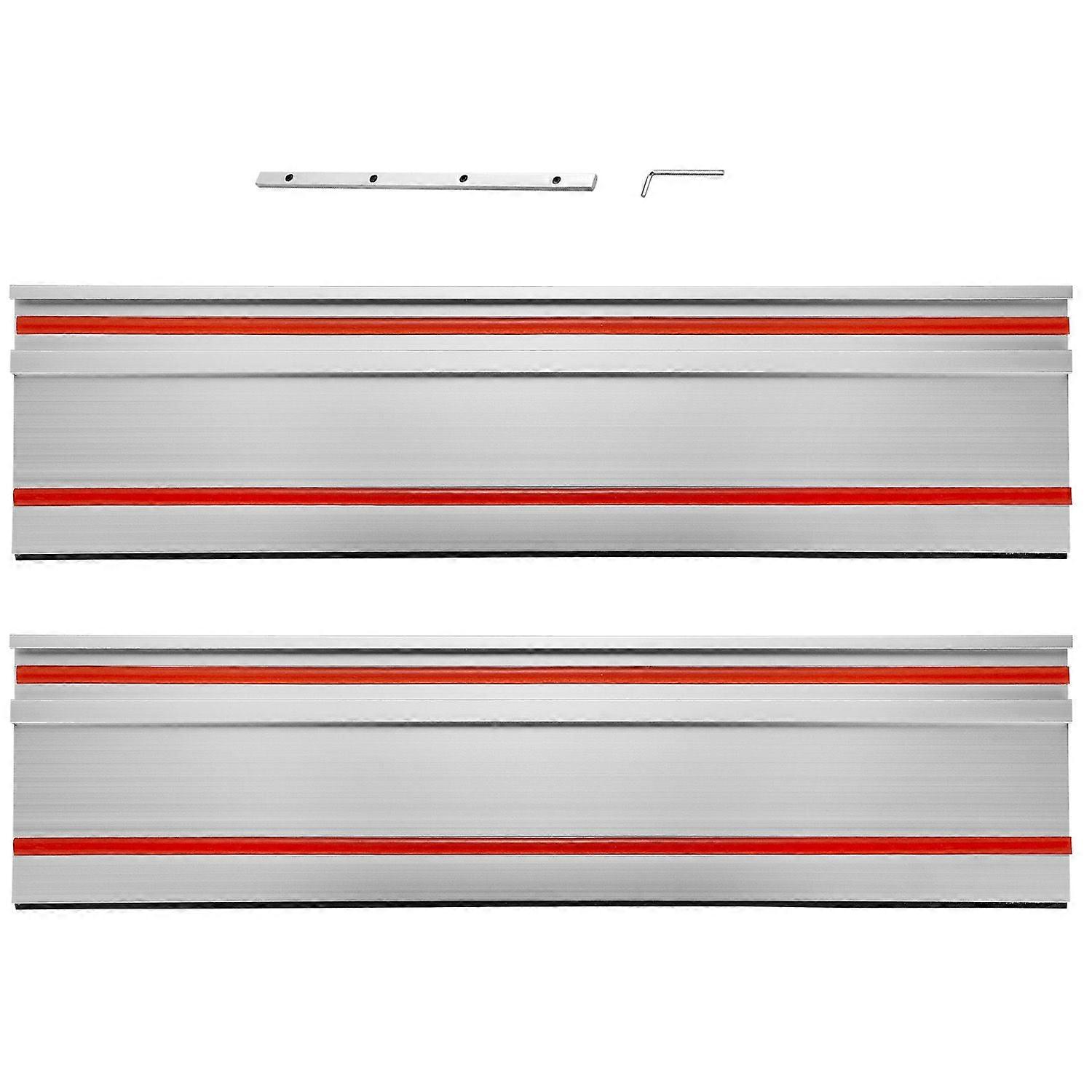 Track Saw Guide Rail, 55 in Cutting Range, Includes 2 PCs 27.5 in Aluminum Extruded Guide Rails and 1 Connector
