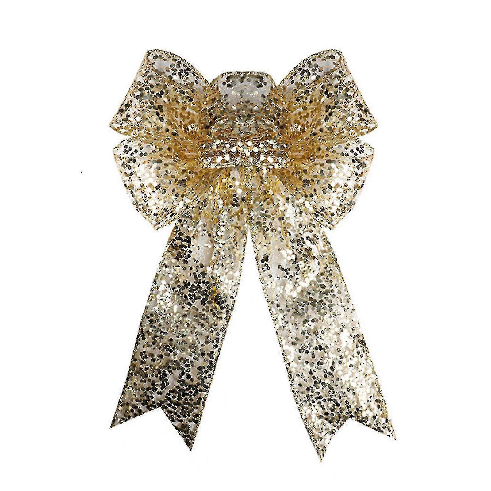 Christmas Bows for Gift Wrapping - Versatile Bows with Wired Edges, Medium Size Seasonal Decor Accessories