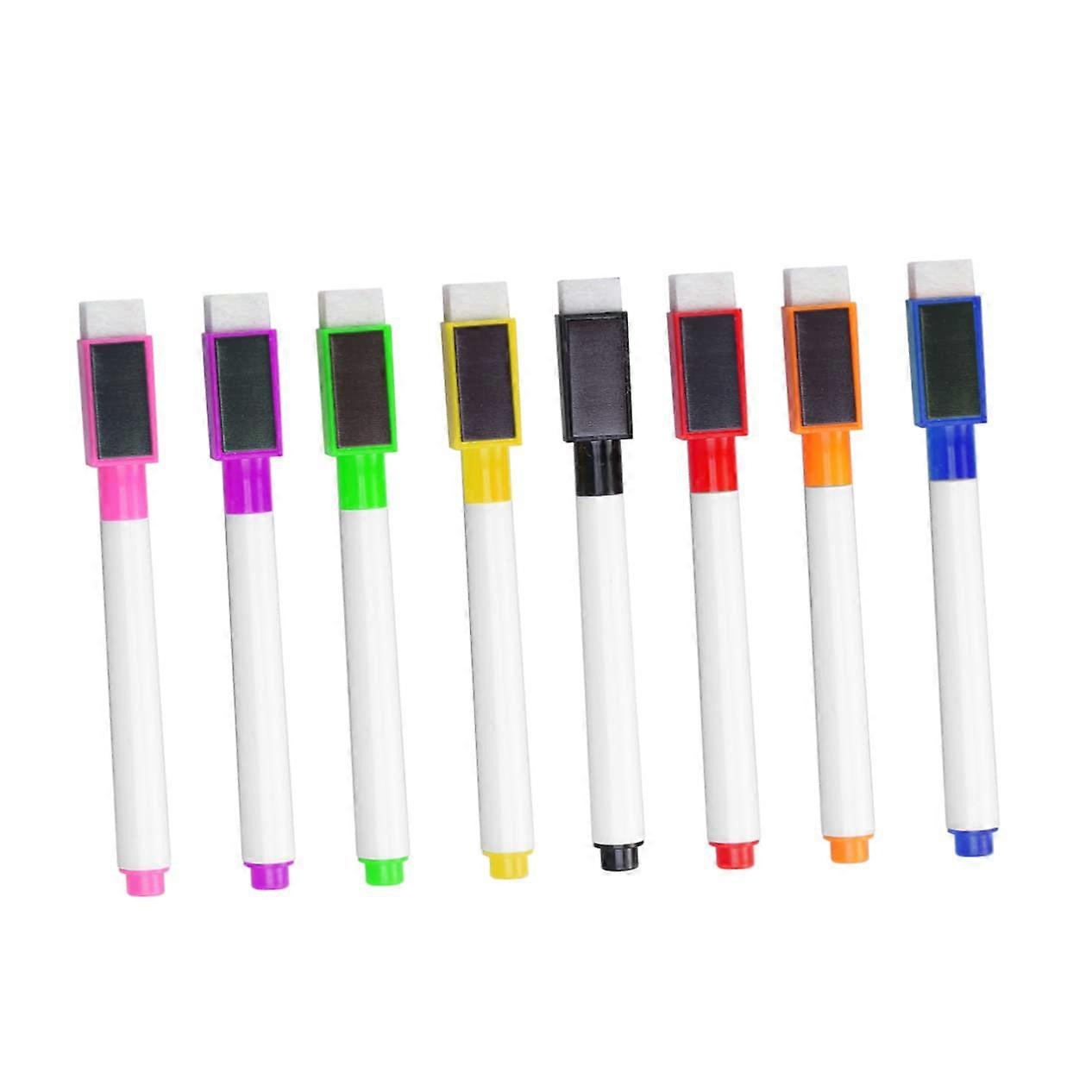 Whiteboard Pens Set of 8 Fine Tip Dry Wipe Markers Magnetic Erasable Drawing Pens for Whiteboards and Flip Charts