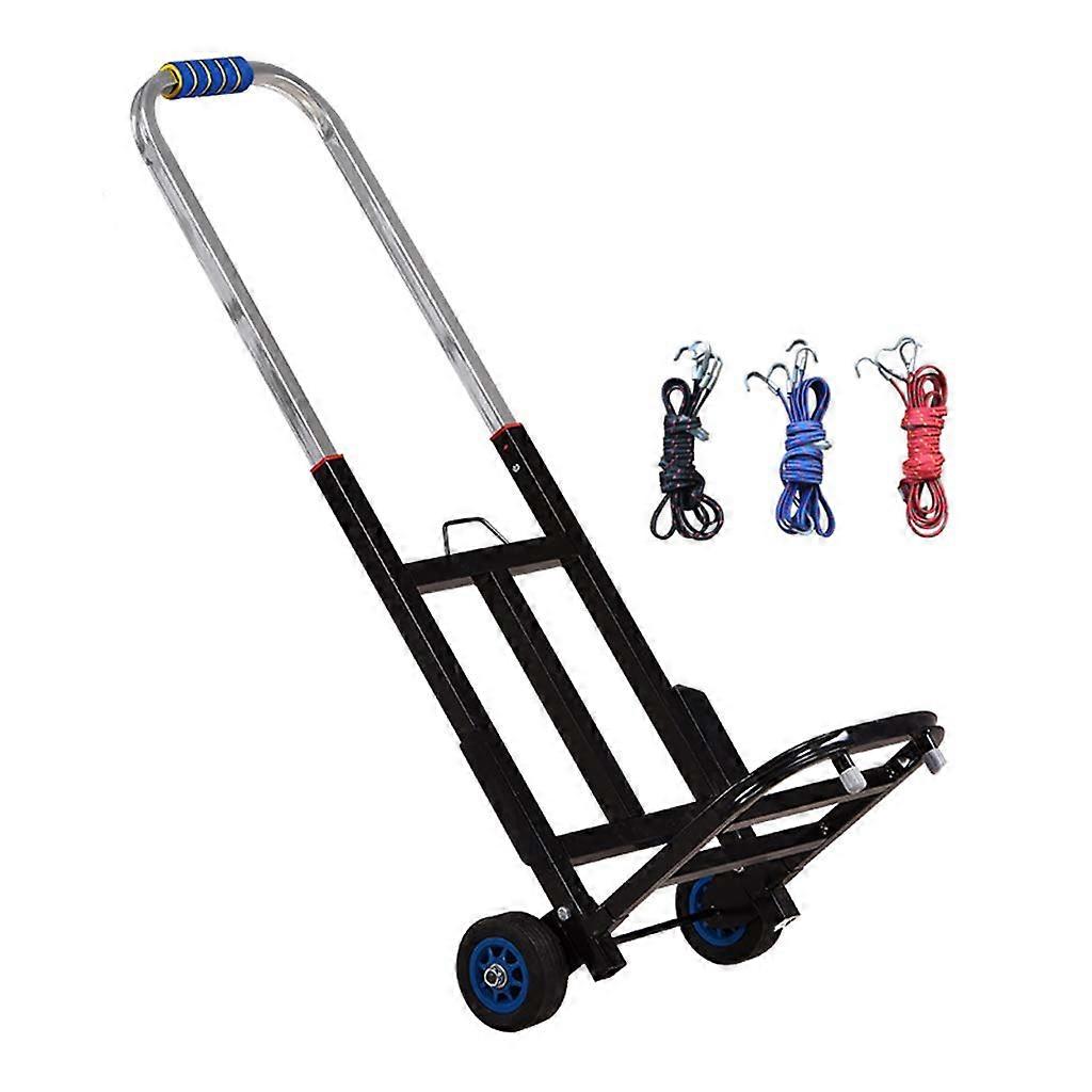 Install it! Folding trolley and dolly, heavy luggage trolley with telescopic handle and rubber wheel Medium Rubber Wheel.