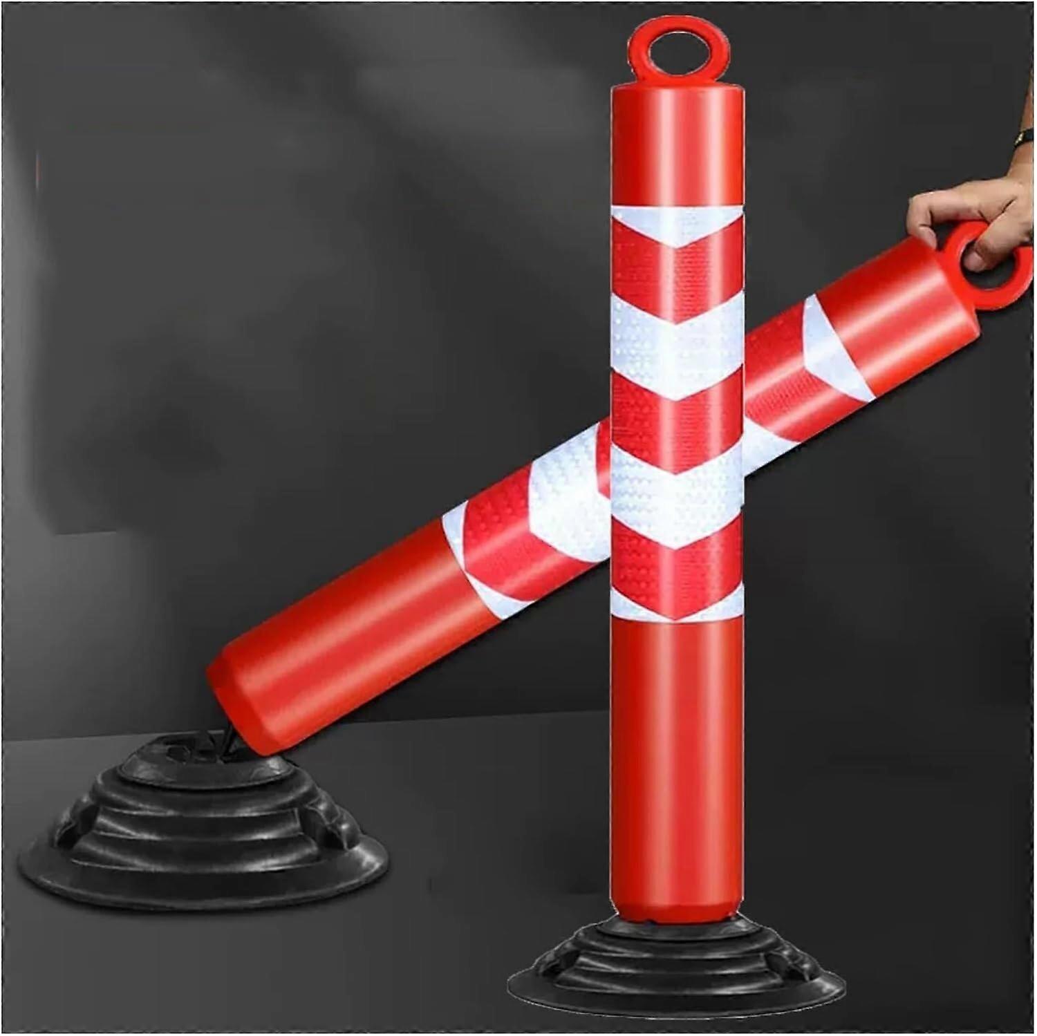 Insulation Stake Fixed Parking Bollards Soft Rubber Pack of 2 Traffic Cones Reflective Collar Support Parking Locks