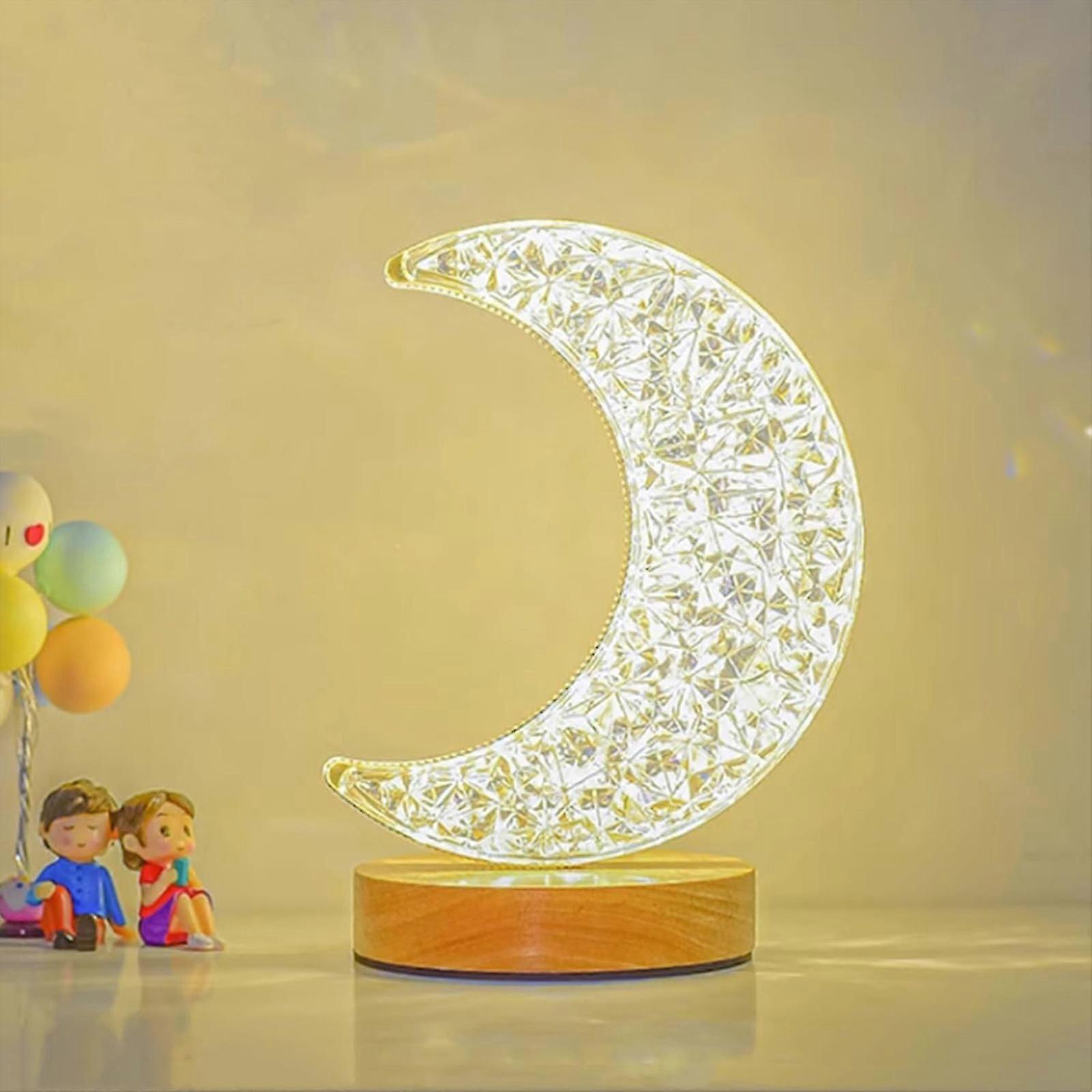 Romantic Moon Night Light with 3 Colors Modes Dimmable Touch Rechargeable Nightlight,LED Beside Lamp for Bedroom