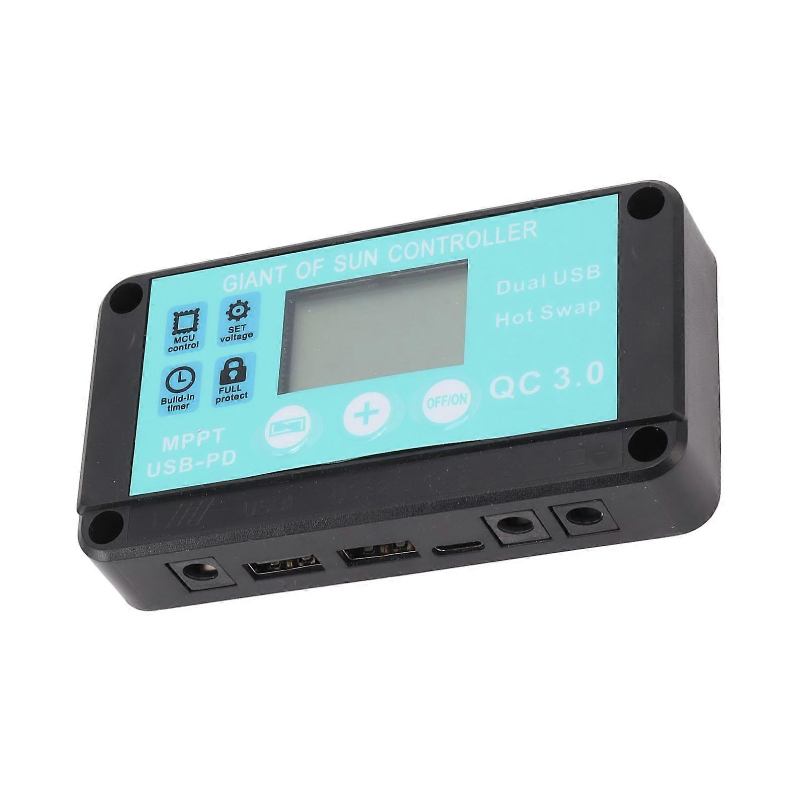 Solar Charge Controller Dual USB Output Fast Charging Solar Panel Regulator 12V/24V for Household Industry 10A 