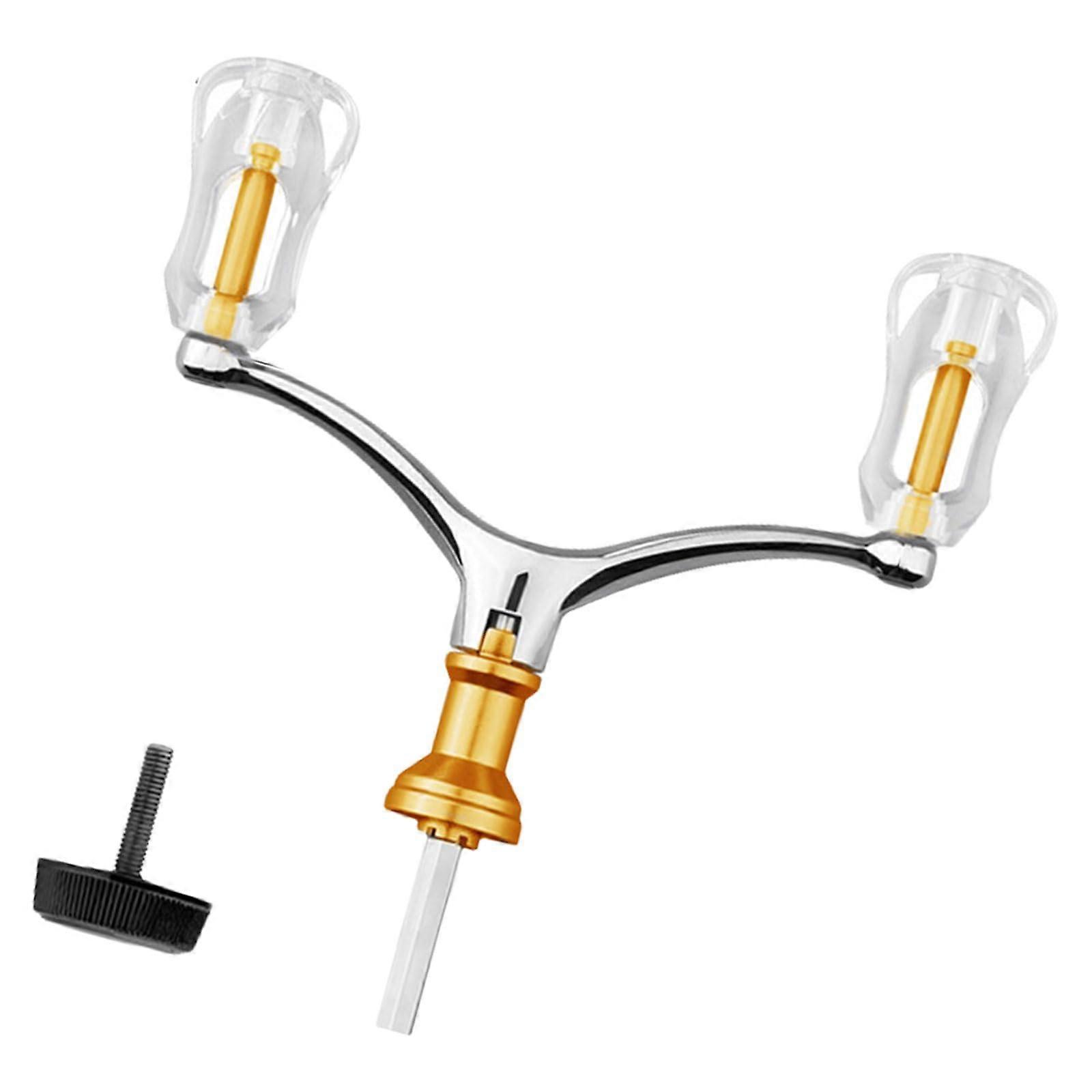 Baitcasting reel handle double handle fishing reel handle part made of aluminum alloy replacement transparent gold