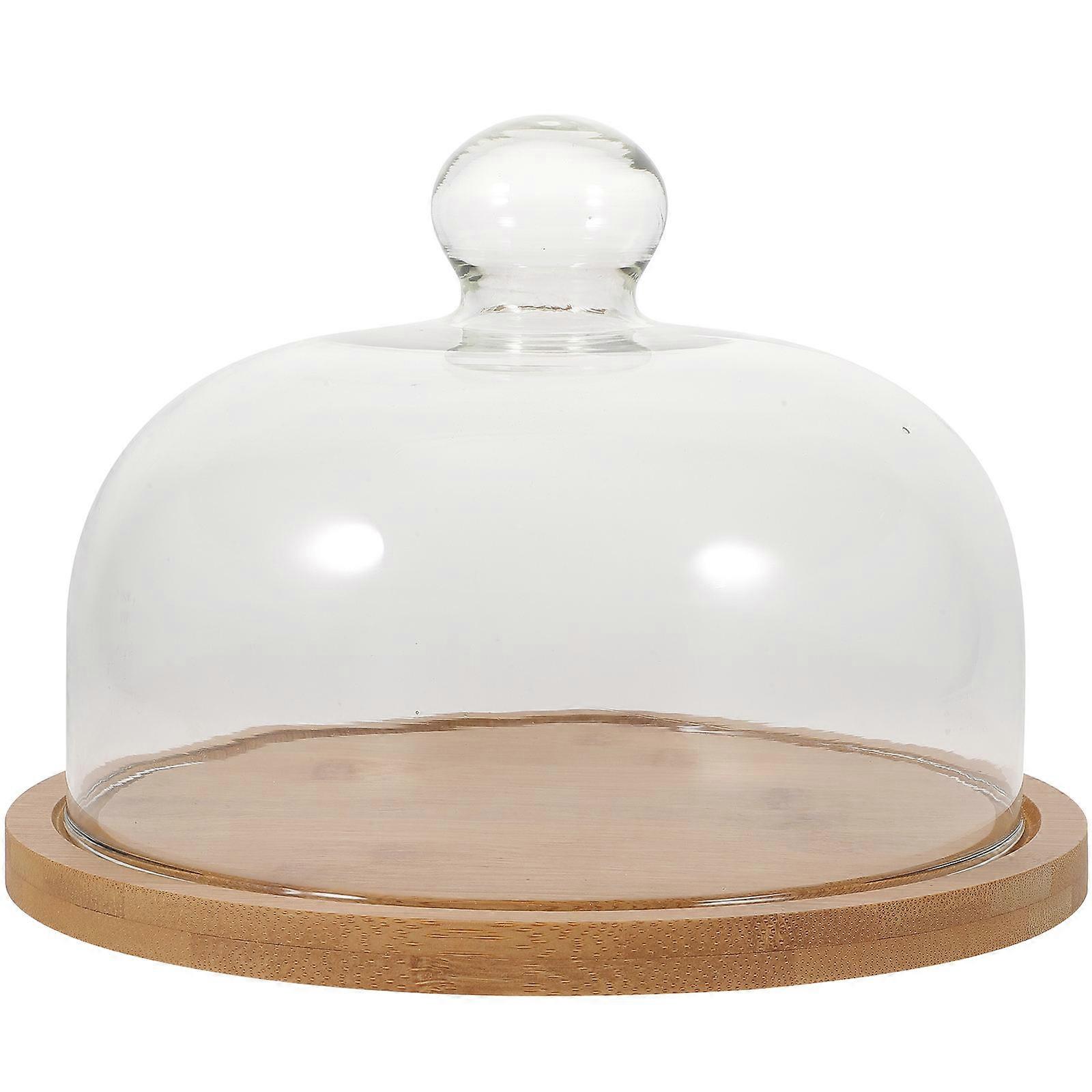 Glass Cake Dome Cover with Tray Elegant Food Display for Desserts, Parties, and Gatherings Heat Resistant