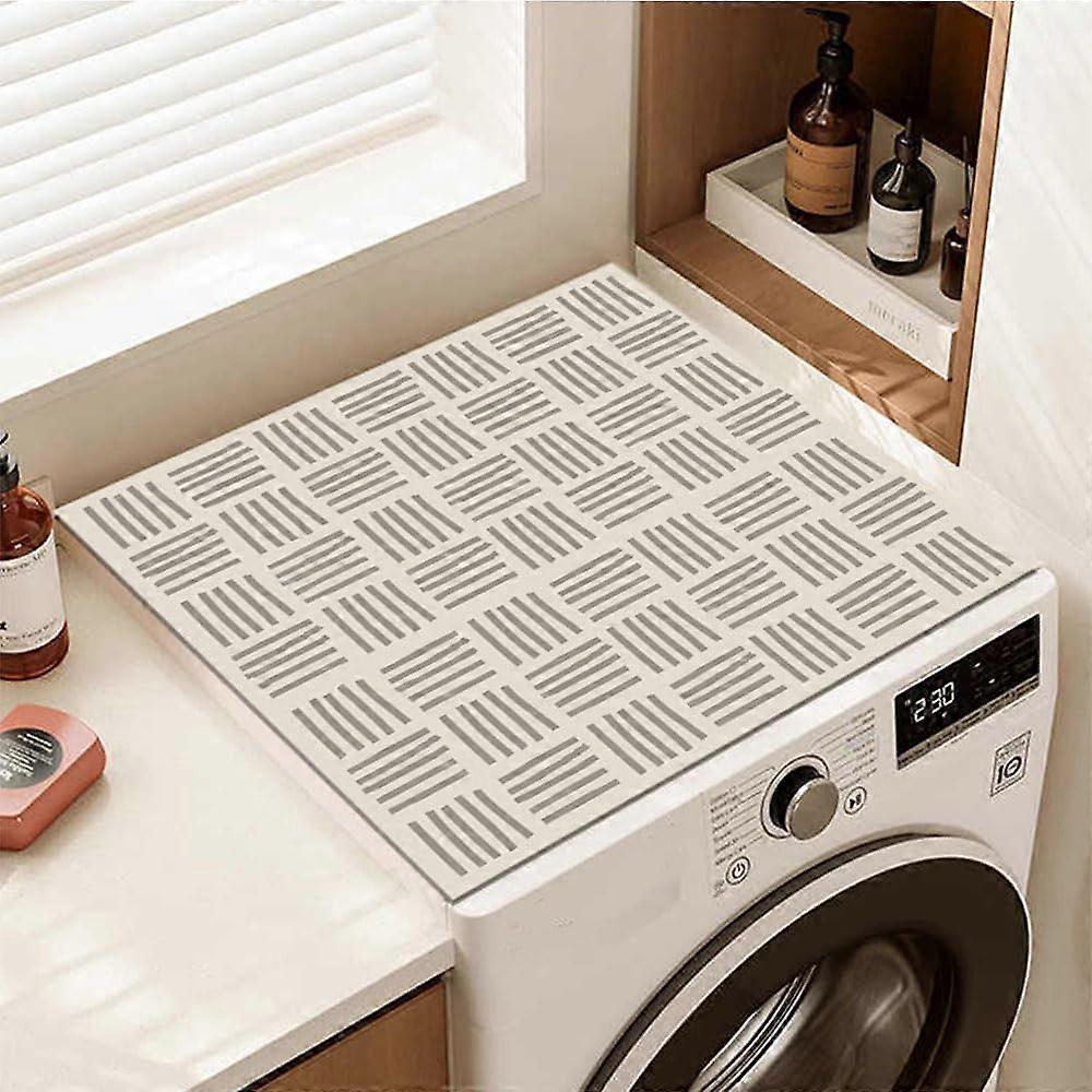 Washer Cover Non-Slip Absorbent Quick-Dry 50x60cm for Washing Machine & Dryer, Lines Design