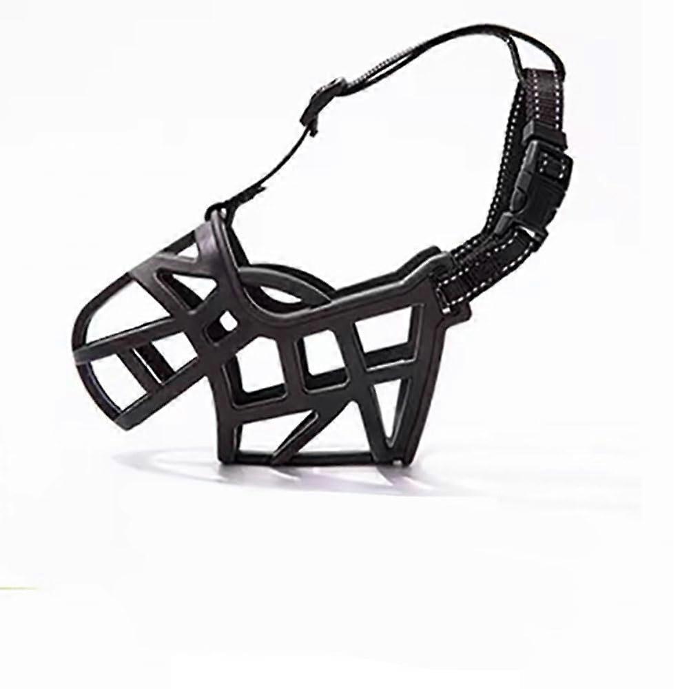 Reflective Adjustable Dog Muzzle AntiBite AntiBark AntiChew for Large and Small Dogs, Suitable for LongNosed Pets (Nylon Black, 2 (1018kg))