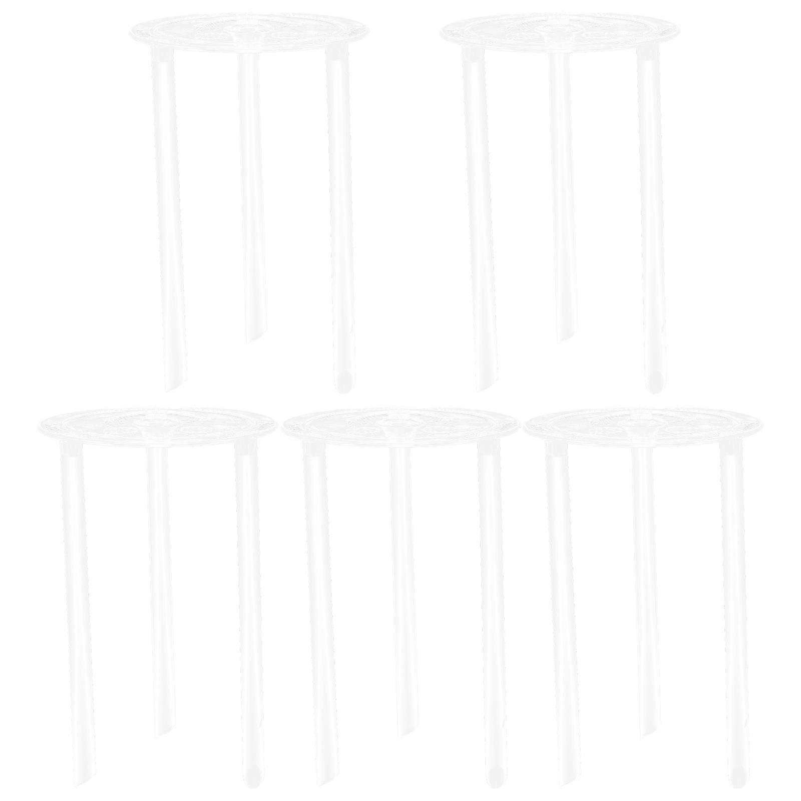 5 Sets Transparent Cake Support Rods and Stacking Plates for Stable Tiered Cakes – Ideal for Weddings and Event Use