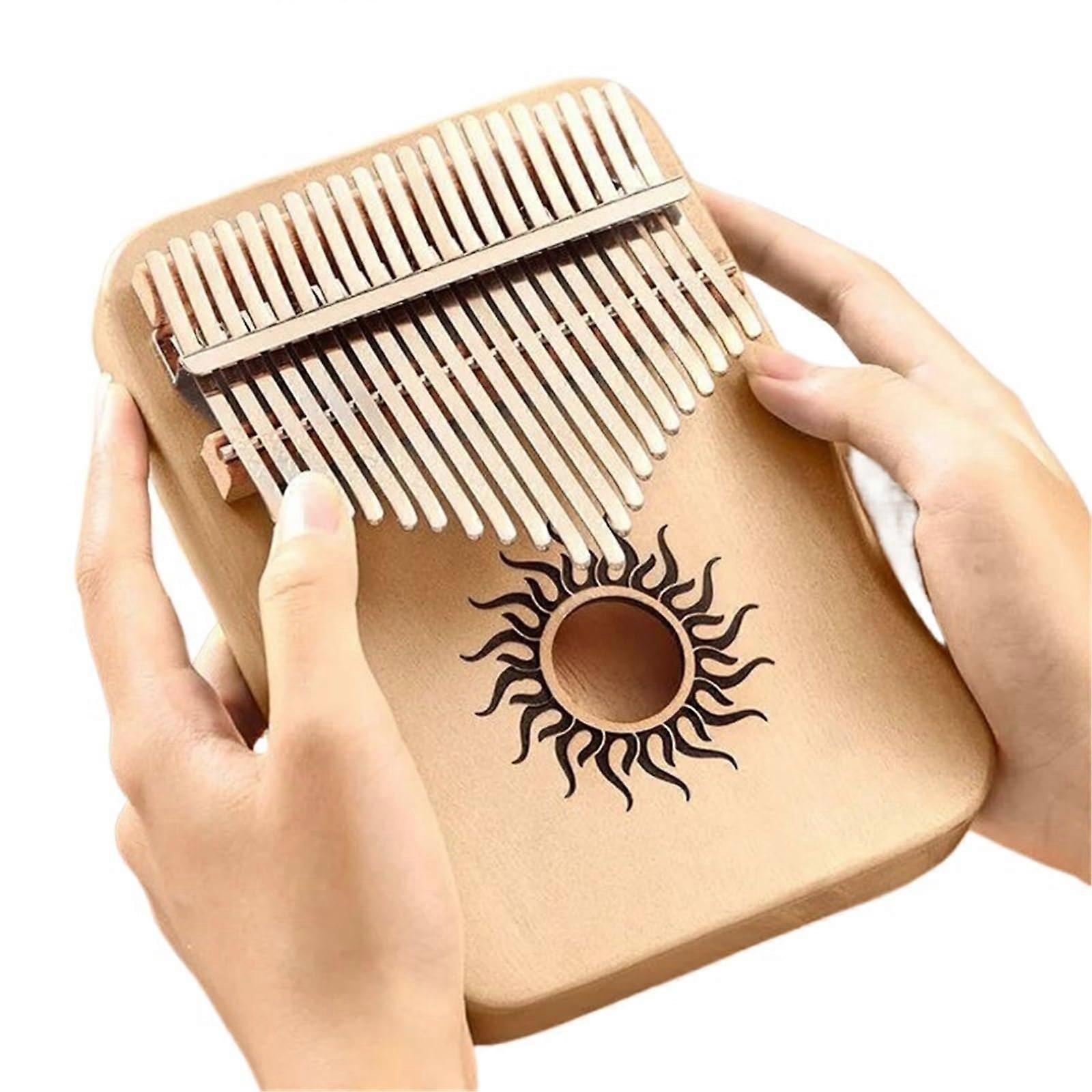 Professional Kalimba 21 Keys Musical Instrument Solid Wood Maple Kalimba 17 Keys with Sound Hole for Beginners (21 keys)