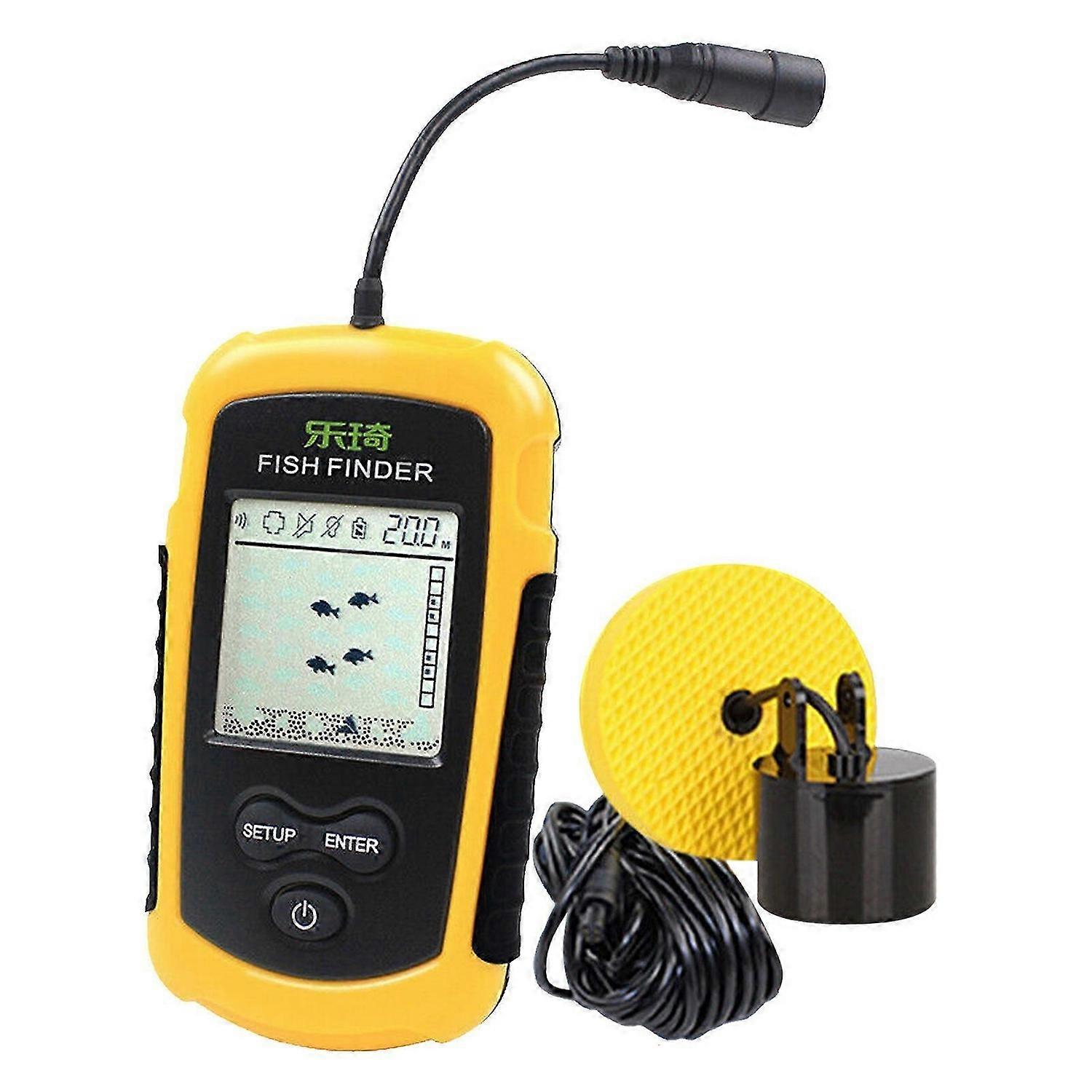 Portable Sea Fish Finder Fishfinder Sonar Sensor Echo Transducer Alarm Detector FT