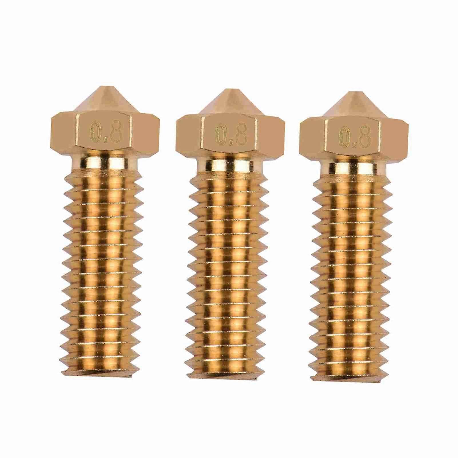 3pcs 3D Extruder Brass Volcano Nozzle M6 Thread Printer Head 0.8mm Output for Sidewinder X1 TEVO Little Monster 1.75mm Filament