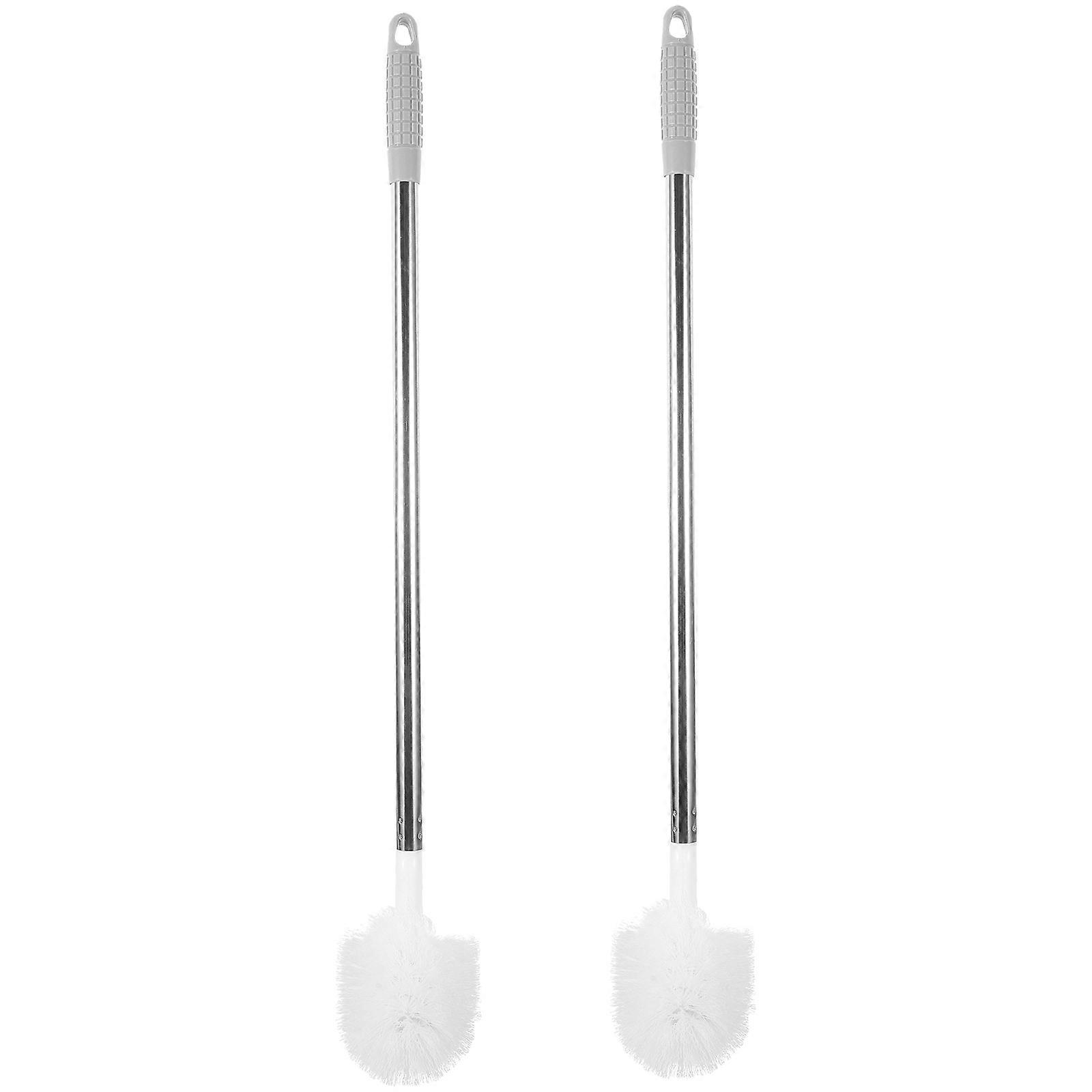 Long Handle Curved Nylon Cleaning Brush Set for Kitchen Pots, Water Buckets, and Hard to Reach Areas – Hanging Design for Easy Drying