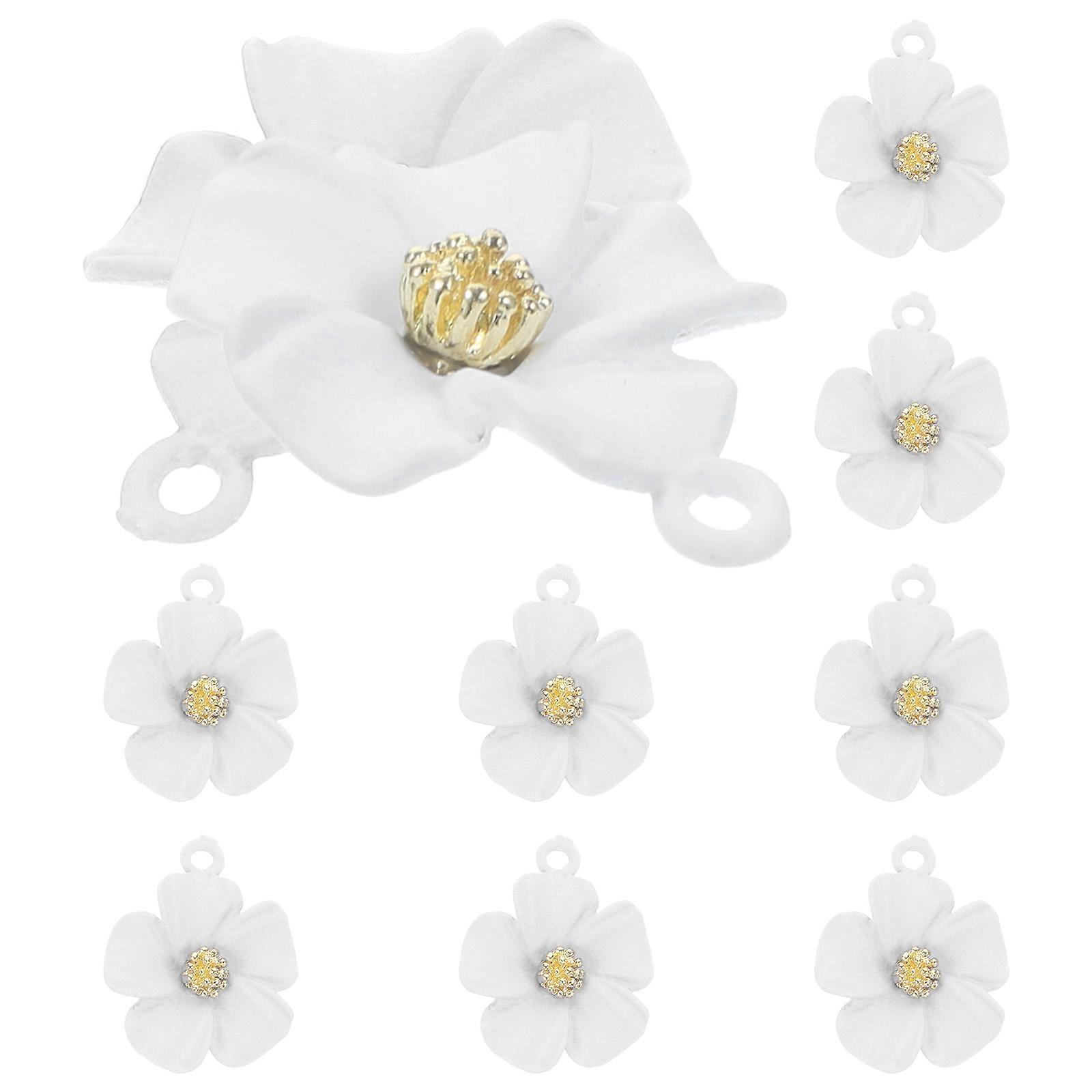 10pcs Flower Charms for DIY Jewelry Making – Versatile Pendants for Key Chains, Necklaces, Bracelets & Craft Projects – Durable & Safe Accessories