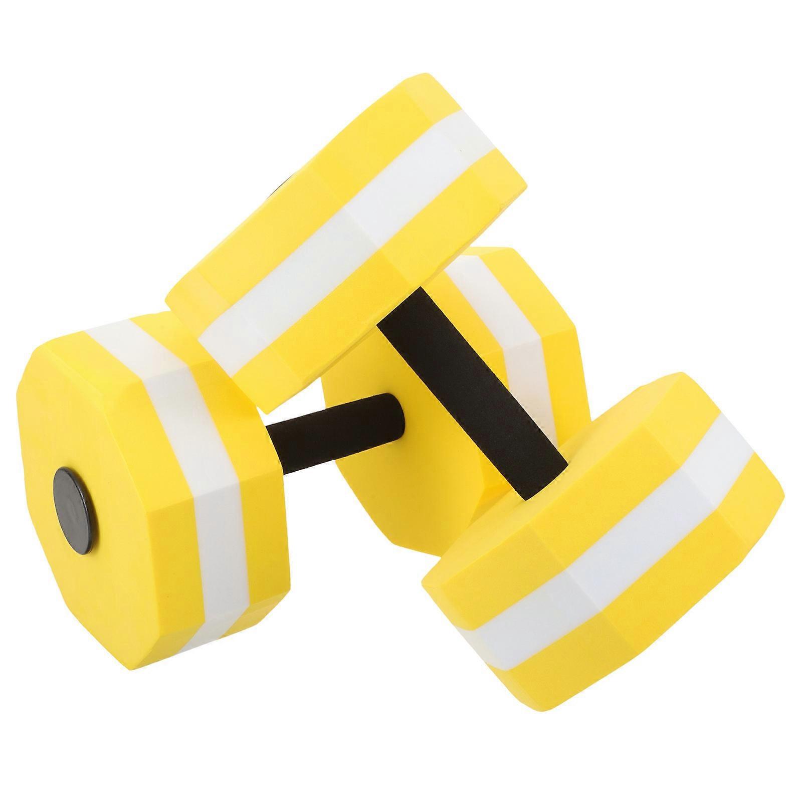 Swimming Weights for Pool EVA Dumbbells Pool Exercise Equipment Adults Water Aerobics 27x16cm Yellow 2Set