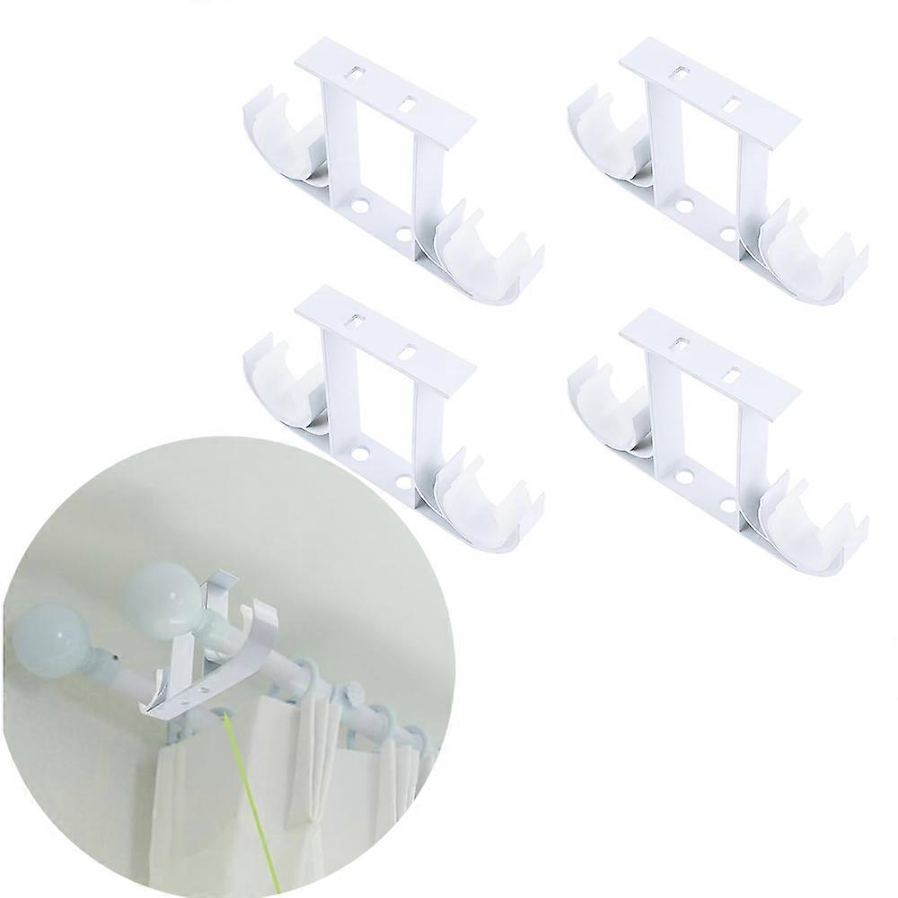 Pack of 4 Aluminum Alloy Curtain Rod Brackets for 28mm Curtain Rod