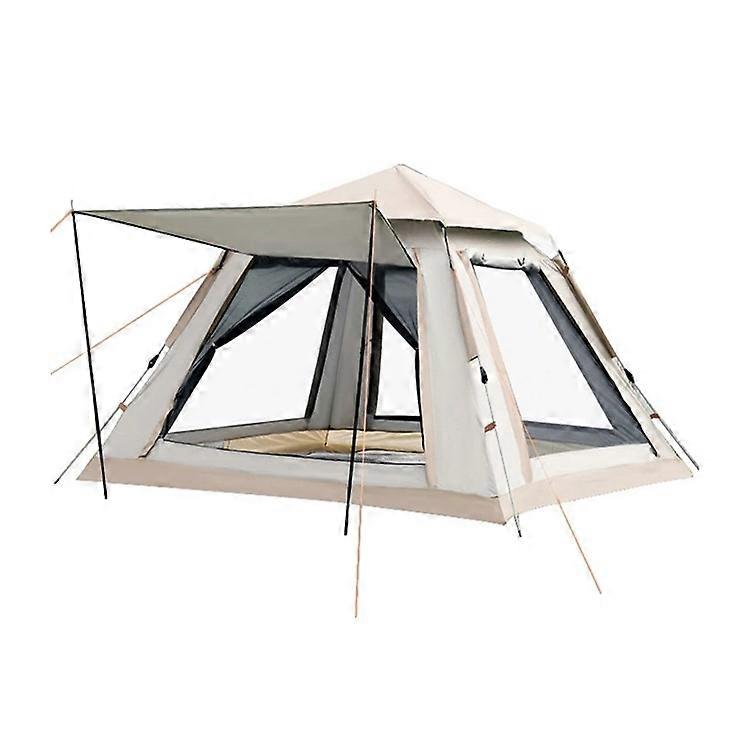 210x210x140cm Automatic Pop Up Tent 2 Doors 2 Windows Silver Coated 210T Fabric Outdoor Camping Tent (No Moisture-Proof Mat)