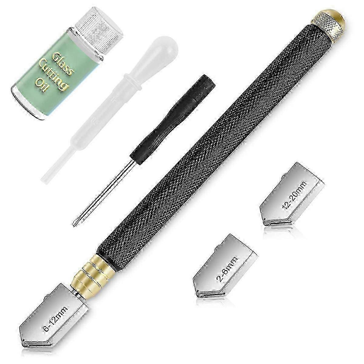 Upgrade Glass Cutting Tool with Automatic Oil Feed - 2mm to 20mm Cutter & Glass Cutting Oil for Precise Cuts and Effortless Use