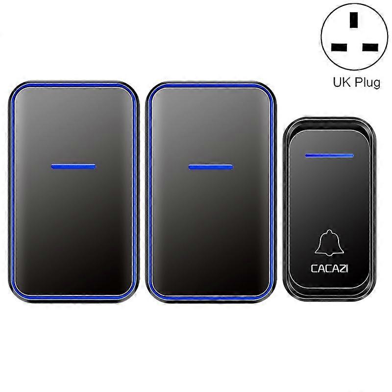 ワイヤレスリモコンドアベルUKプラグ-ブラック