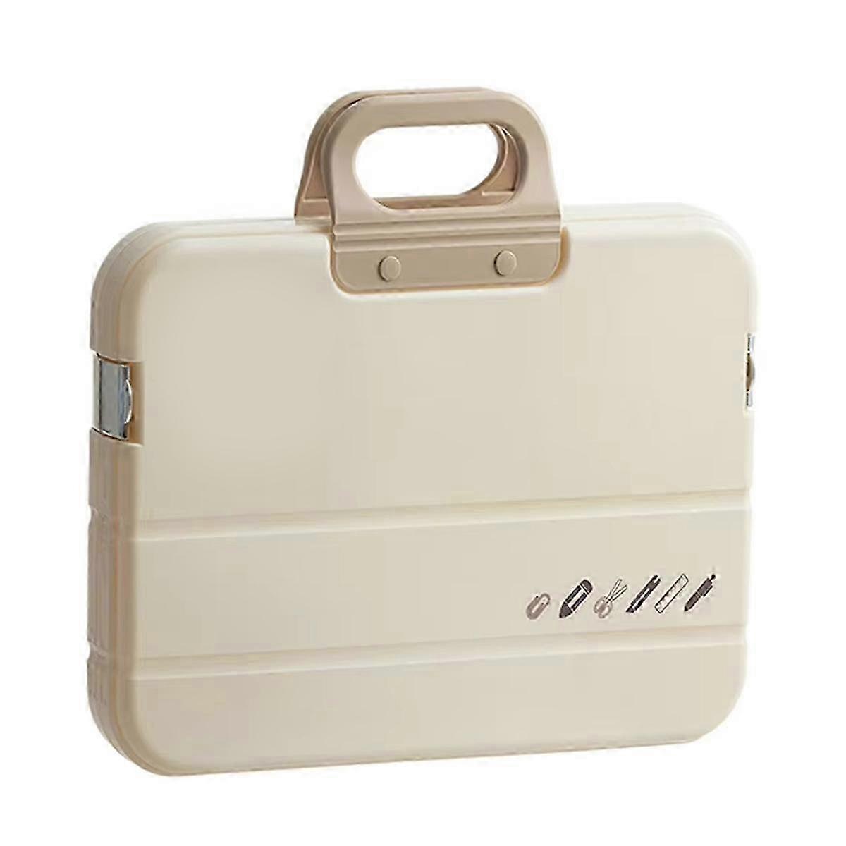 Portable A4 Plastic File Folder with Lock Handle - Secure Storage Box for Documents & Office Organization