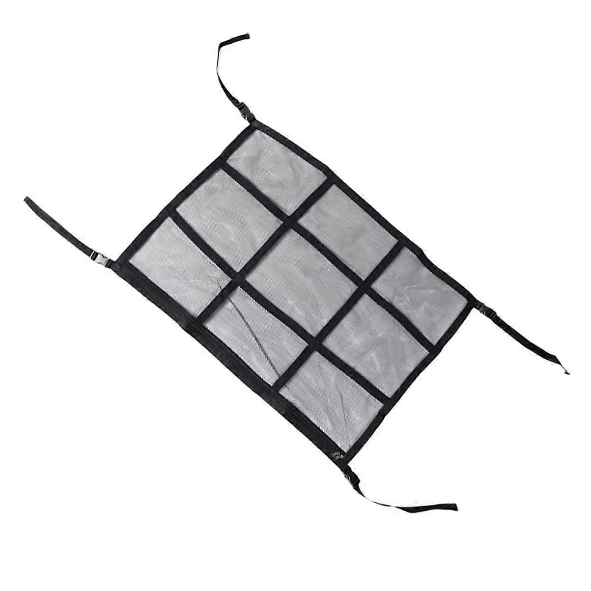 Storage Net Cargo Net for Car Roof - Polyester Mesh Organiser for Luggage, Roof Rack, and Cargo Storage - Black