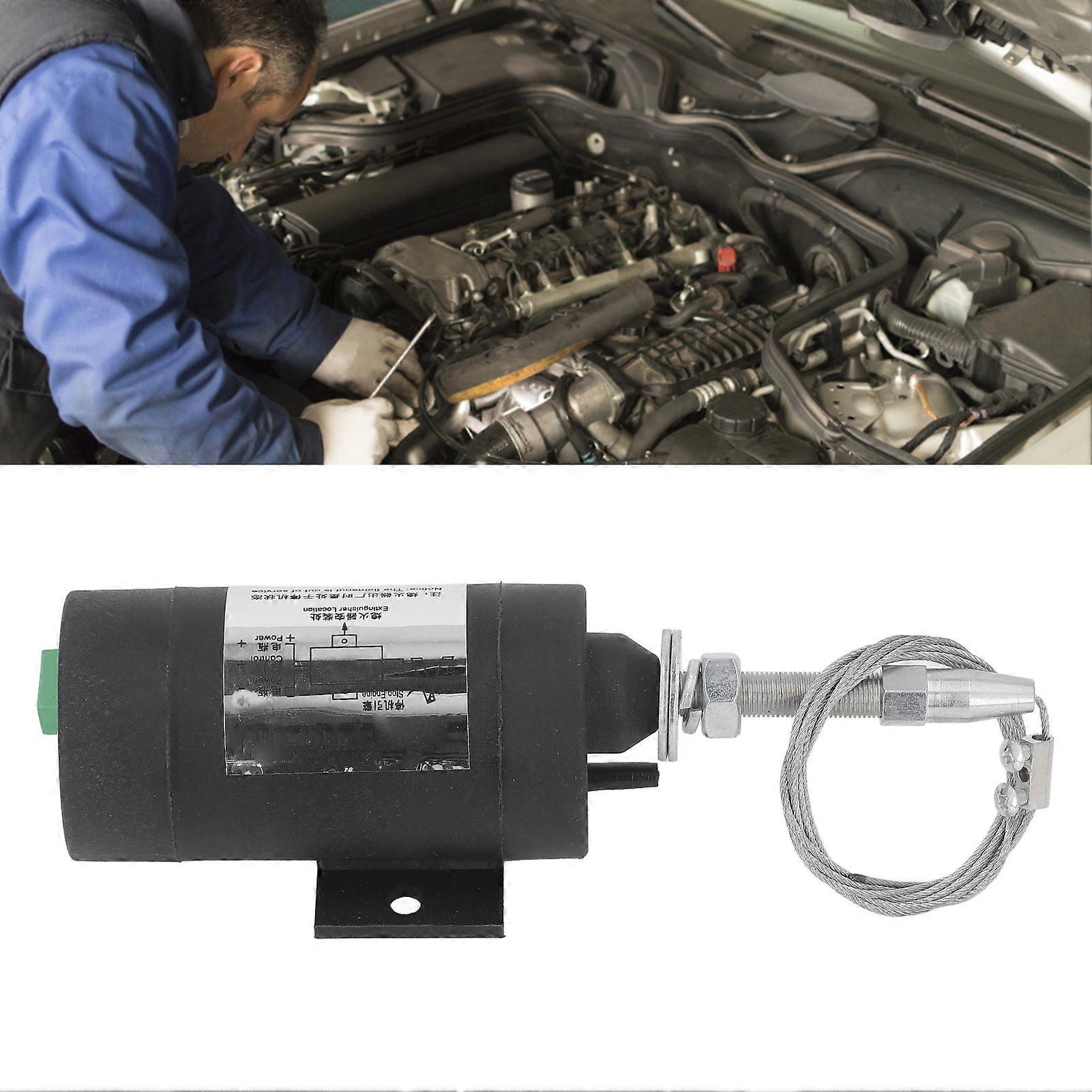 Engine Stop Valve Low Working Current Overload Protection Fuel Shut Off Solenoid Valve for Diesel Engine Power On Normally Open 24V 