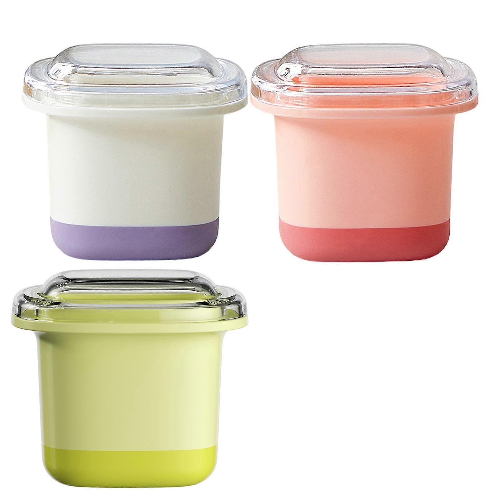 Pack of 3 Effective Ice Cubes Trays for Slushies Machines Food Safe Plastic Container for Iced Drink & Creative Dessert Multicolor