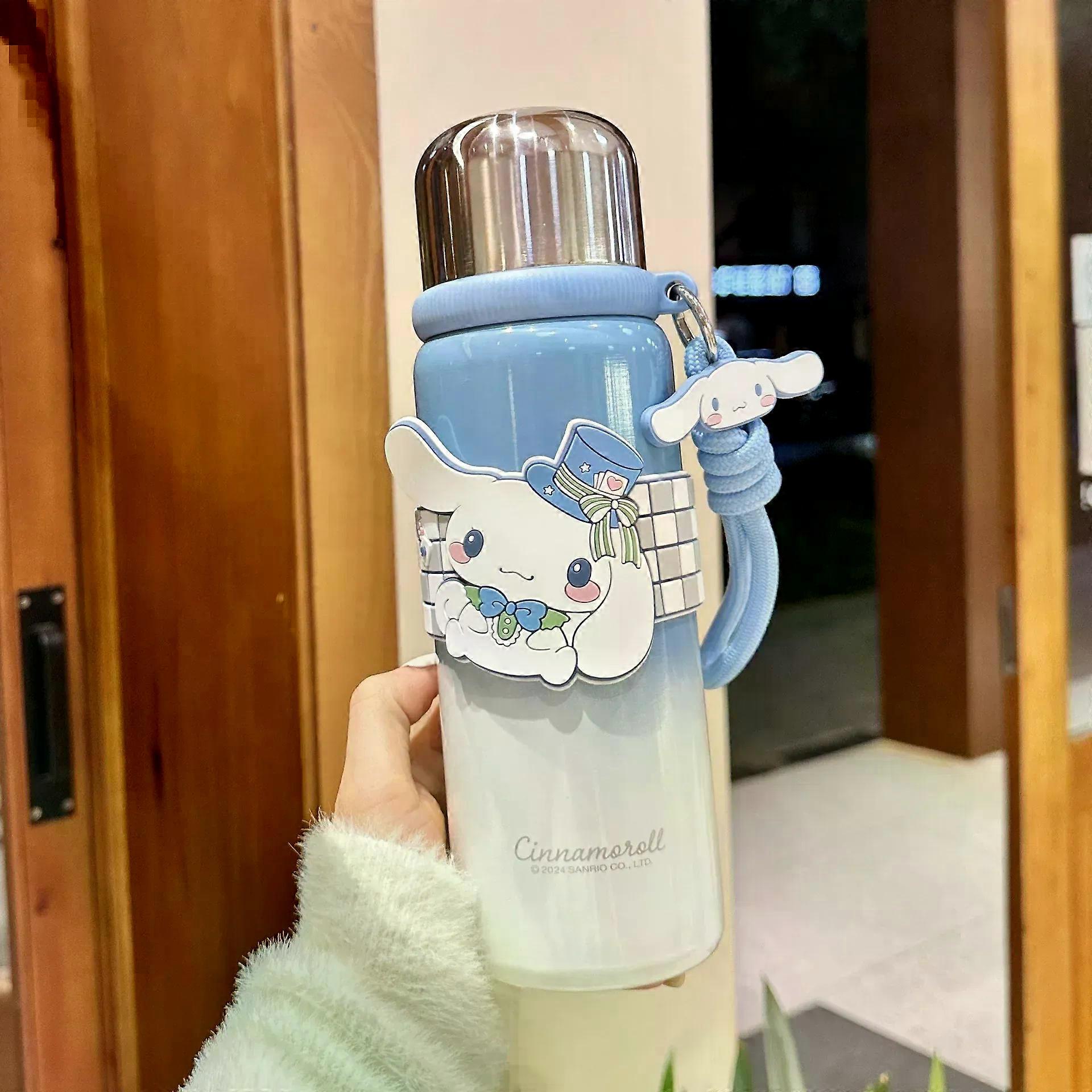 iskolatáska Kuromi Cinnamoroll 600 ml rozsdamentes acél termosz csésze dupla fedél szigetelt utazási vizes palack aranyos rajzfilmmel gyerekeknek felnőtteknek