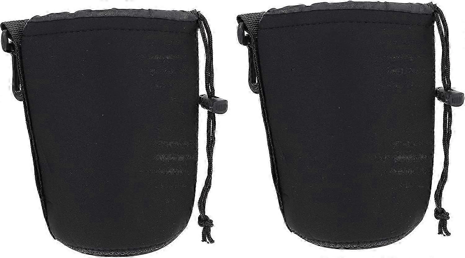 2-Pack Neoprene Lens Pouches - Secure & Compact Storage for Camera Lenses