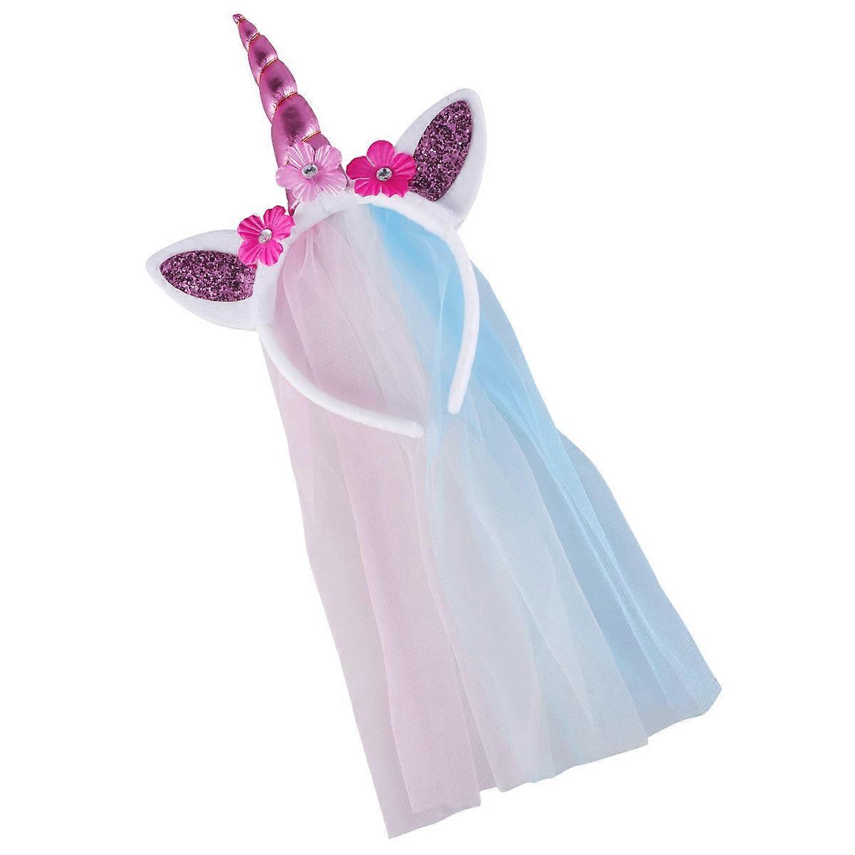 Tiara de unicórnio moderna, multicolorida e confortável.