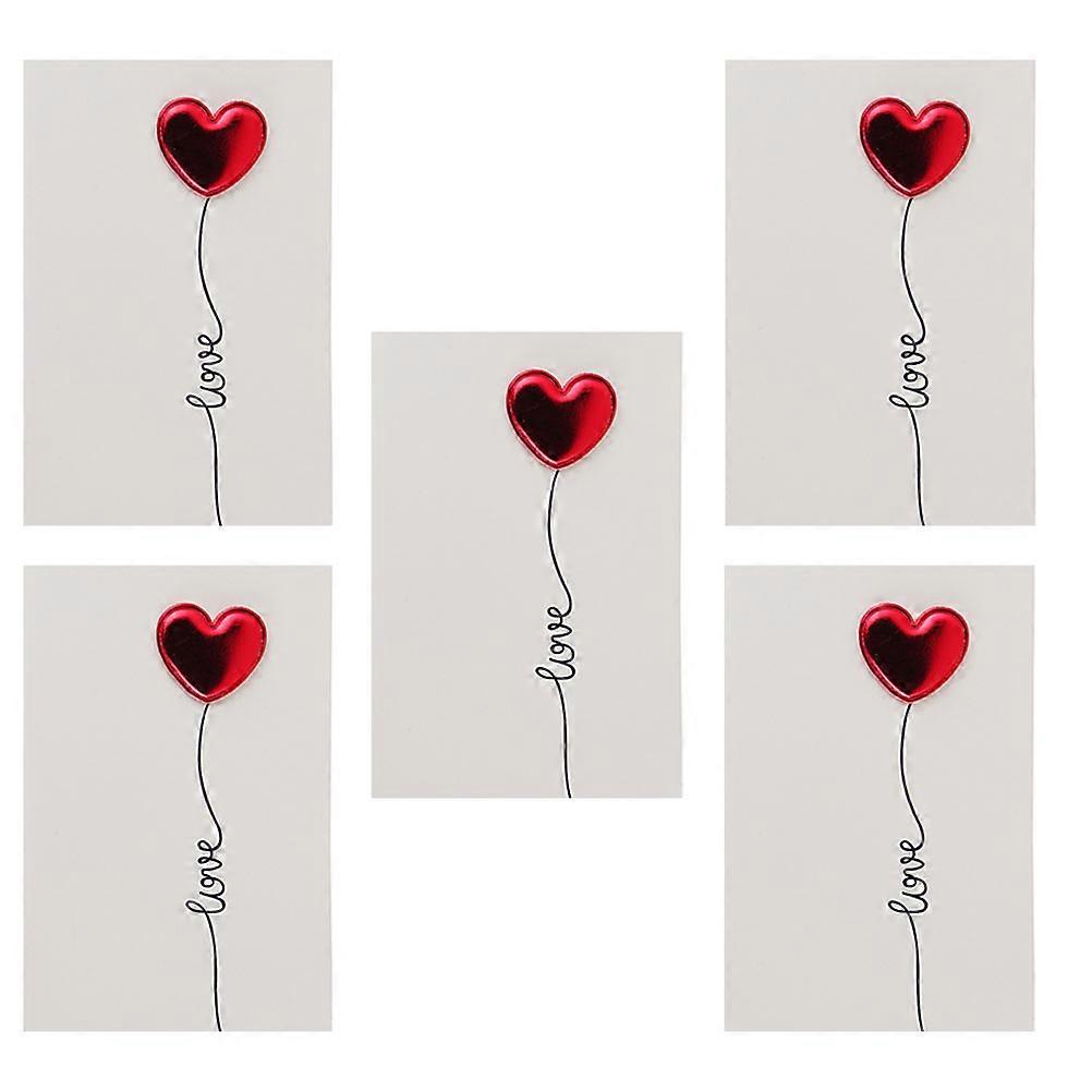 Valentines Day Greeting Cards Romantic 3D Lover Blessing Message Cards Assorted Color 15x10cm Paper 5Pcs