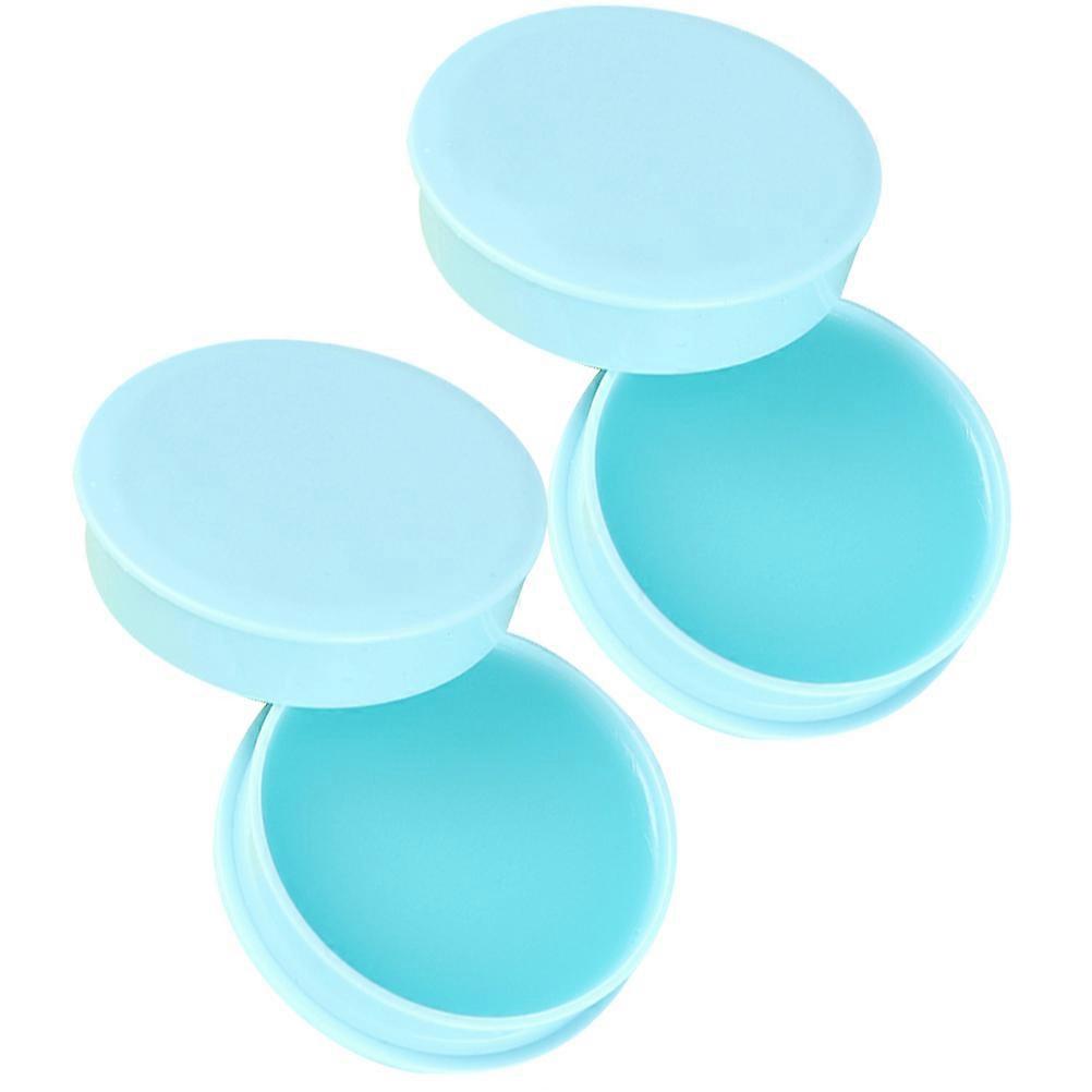 Bills Counting Wax Fingertip Moistener Training Tool Bank Daily Use Blue 5.8x5.8cm Counting Cash 2Pcs