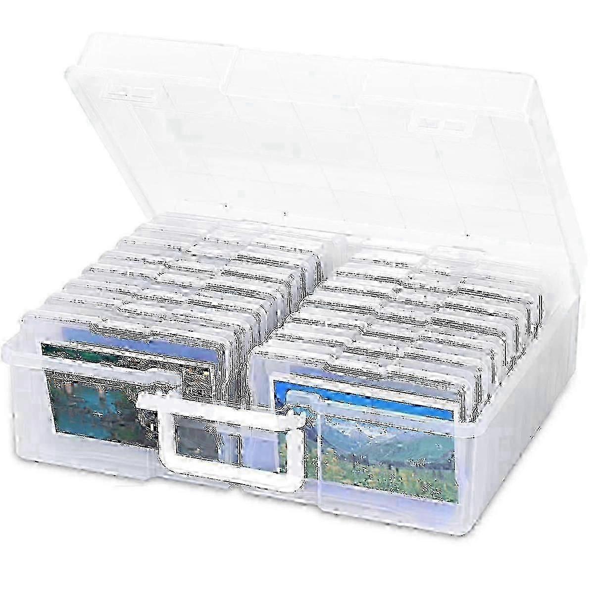 便携式照片存储盒,带 16 个内部隔层,容量高达 1600 张 4X6 英寸照片,用于种子、办公用品