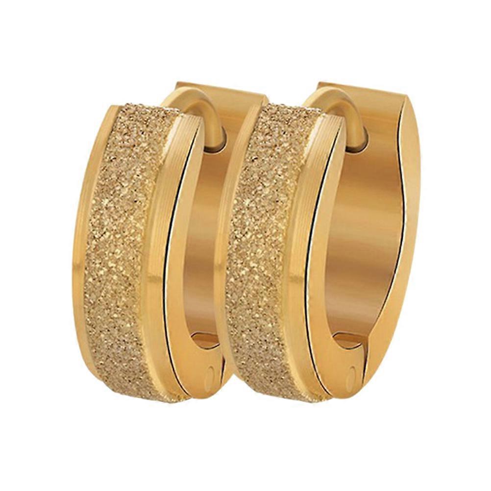Golden Stainless Steel Circle earrings for Women Fashionable Huggie Design Hypoallergenic