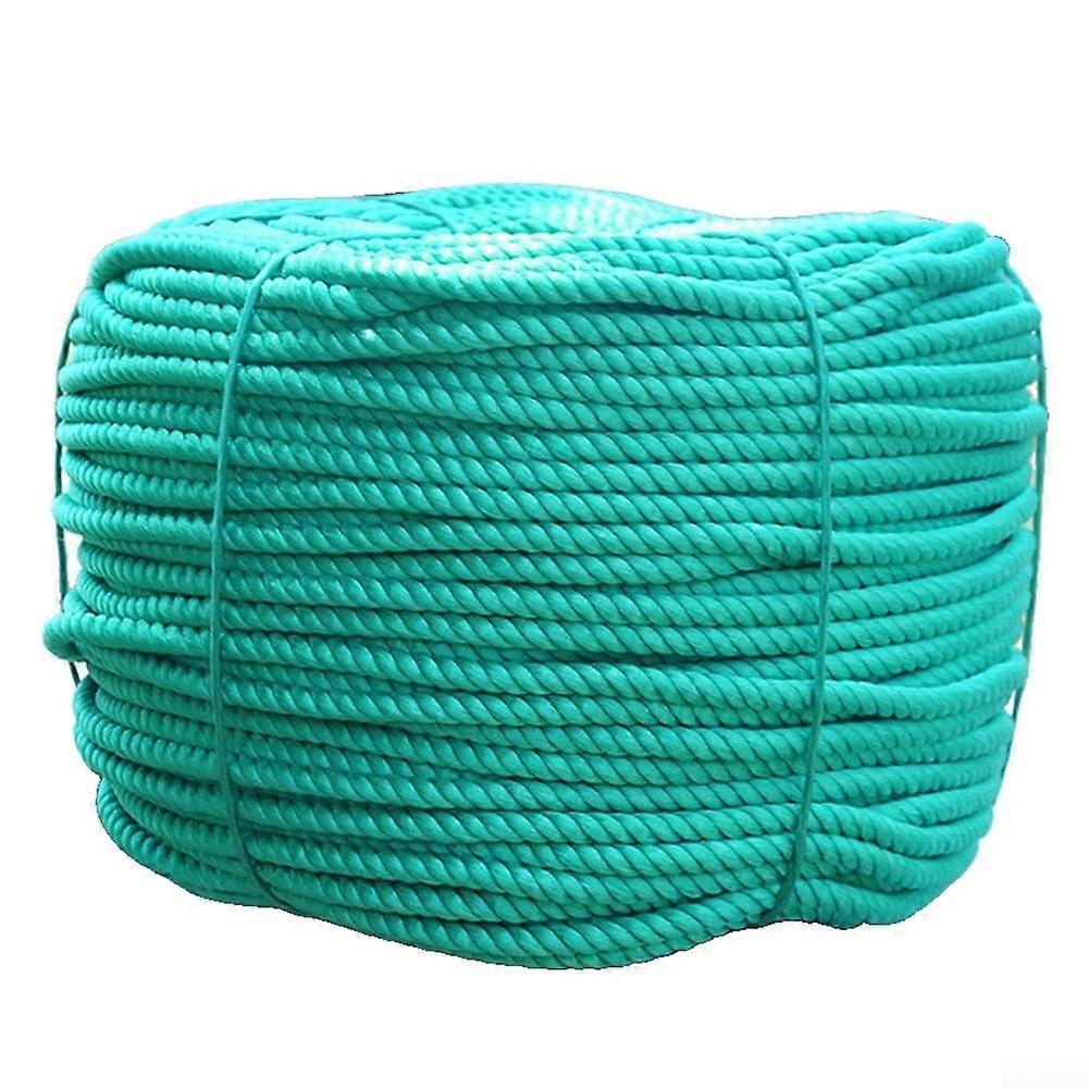 Sturdy green rope, 6 mm diameter x 20 m length, reliable material for outdoor use in various applications