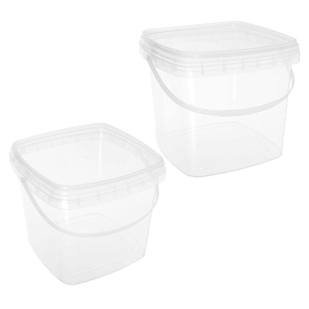 Here's a polished and professional product description for your **2pcs Square Plastic Buckets With Handles and Lids**:
### **2 Pack Square